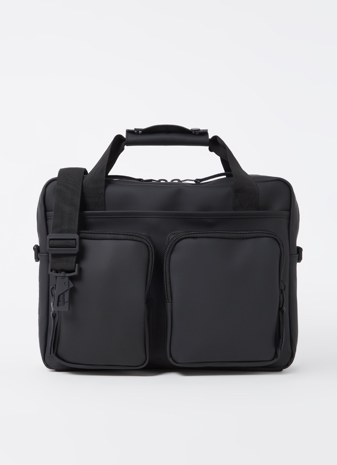 Rains Texel Tech businesstas met 15 inch laptopvak - voorkant zwart