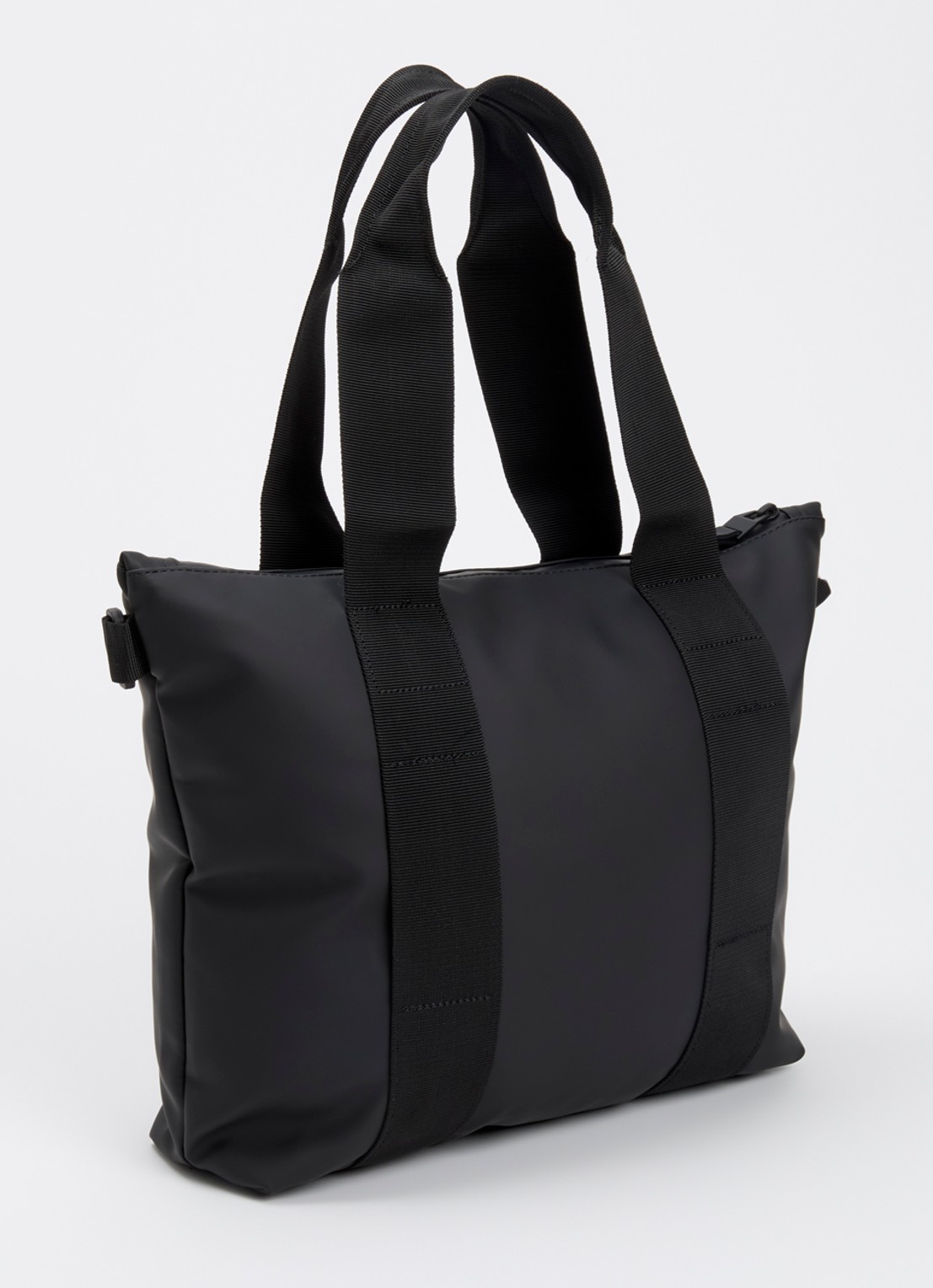 Rains Tote Micro W3 schoudertas met afneembare schouderriem en waterafstotende coating - achterkant 2 zwart