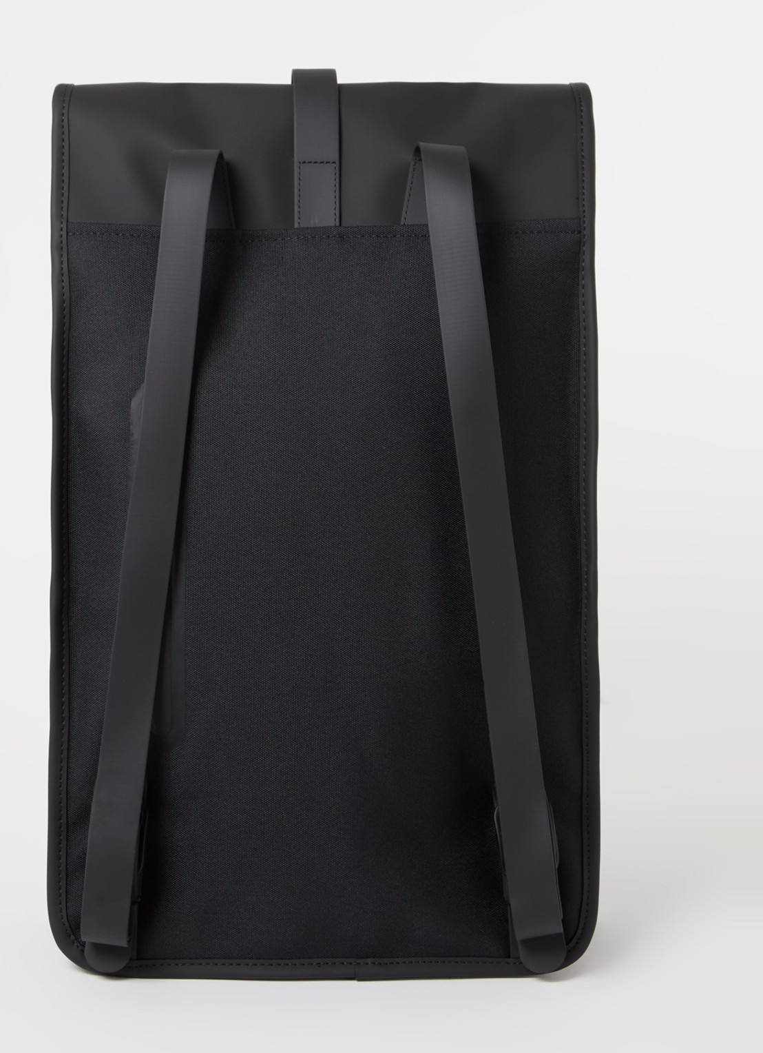 Rains Trail rugzak met 15 inch laptopvak en waterafstotende coating - achterkant 3 zwart