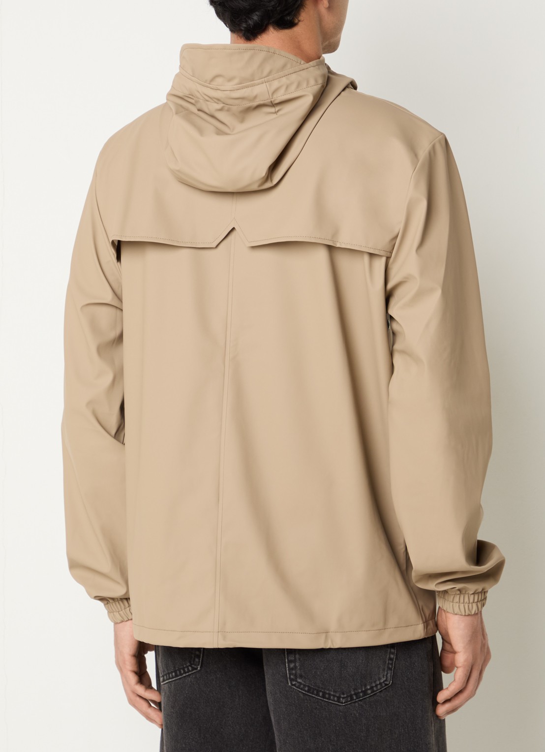 Rains Windjack met ritszakken - achterkant beige