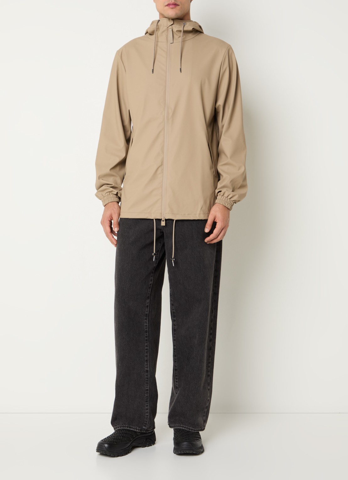 Rains Windjack met ritszakken - voorkant 4 beige