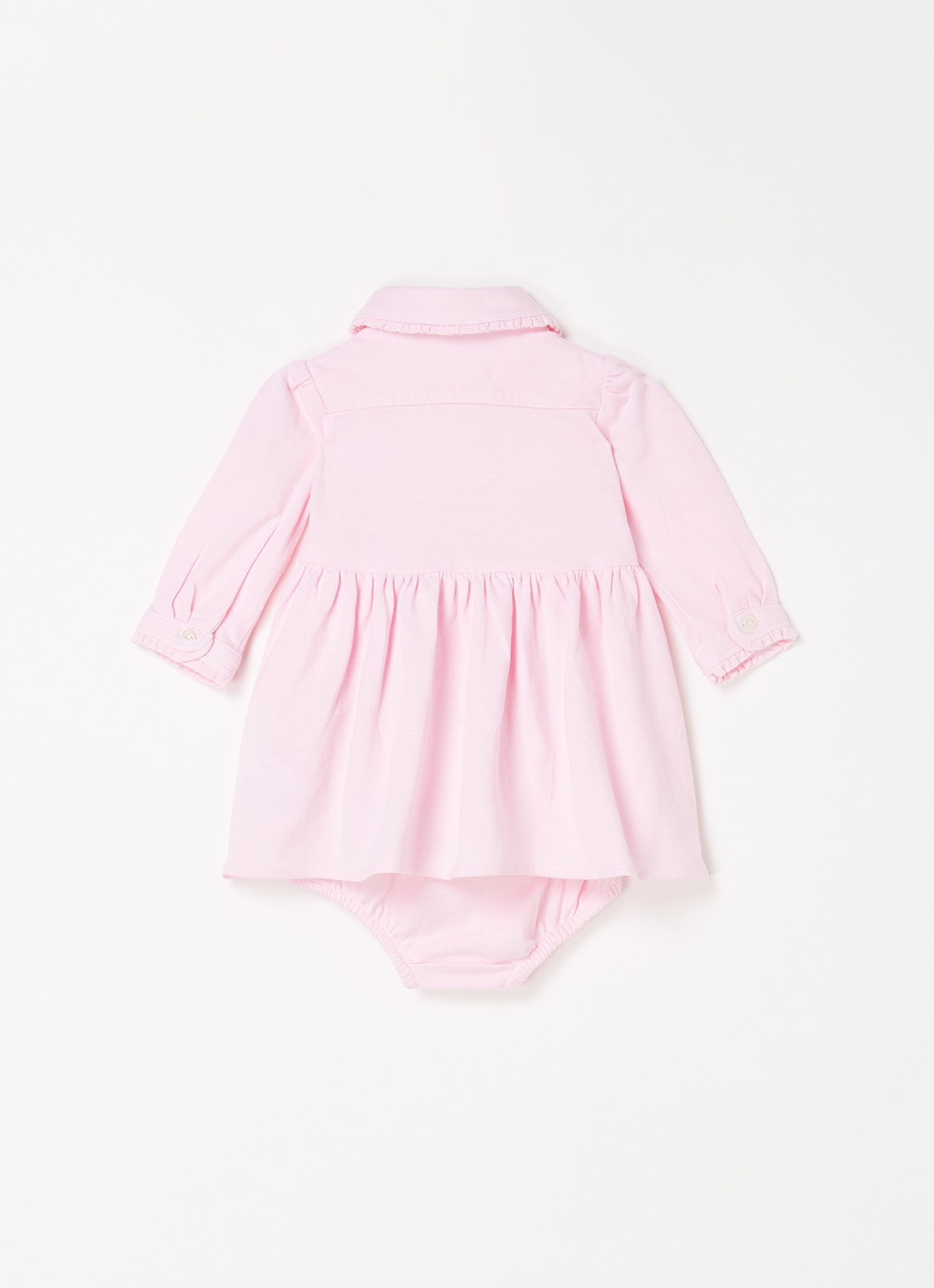 Ralph Lauren A-lijn jurk met logoborduring en bloomer - achterkant 3 lichtroze