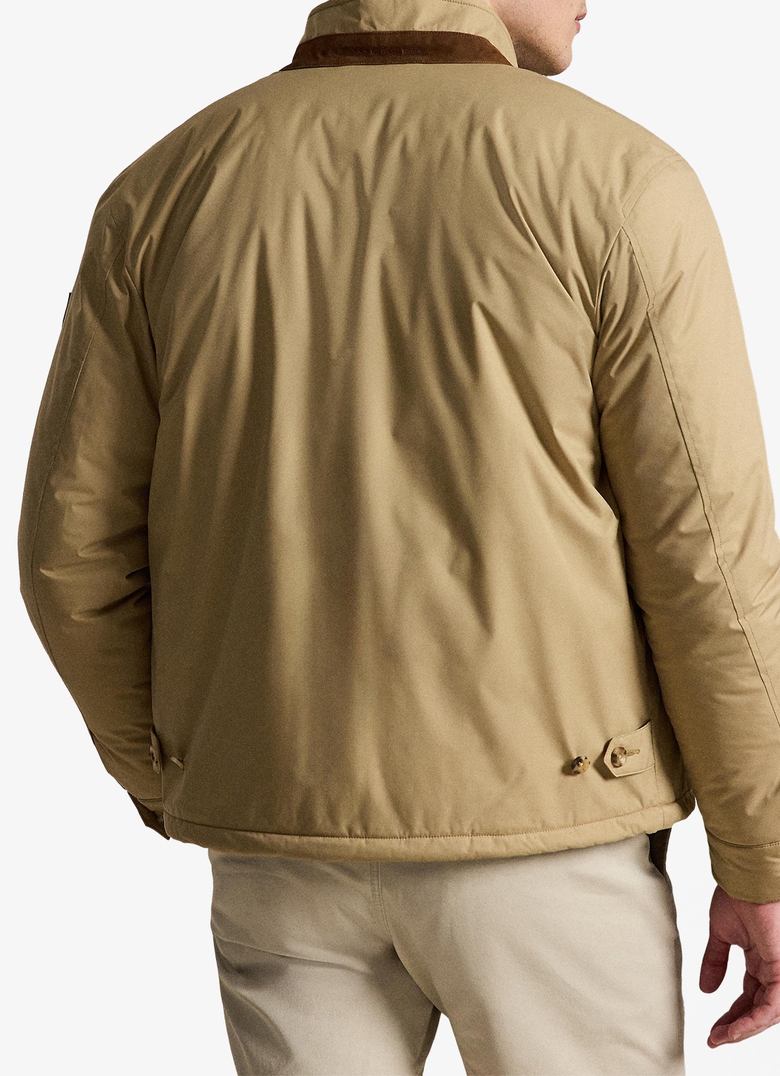 Ralph Lauren Abottson jack met suède en leren details - achterkant 5 rl khaki / khaki