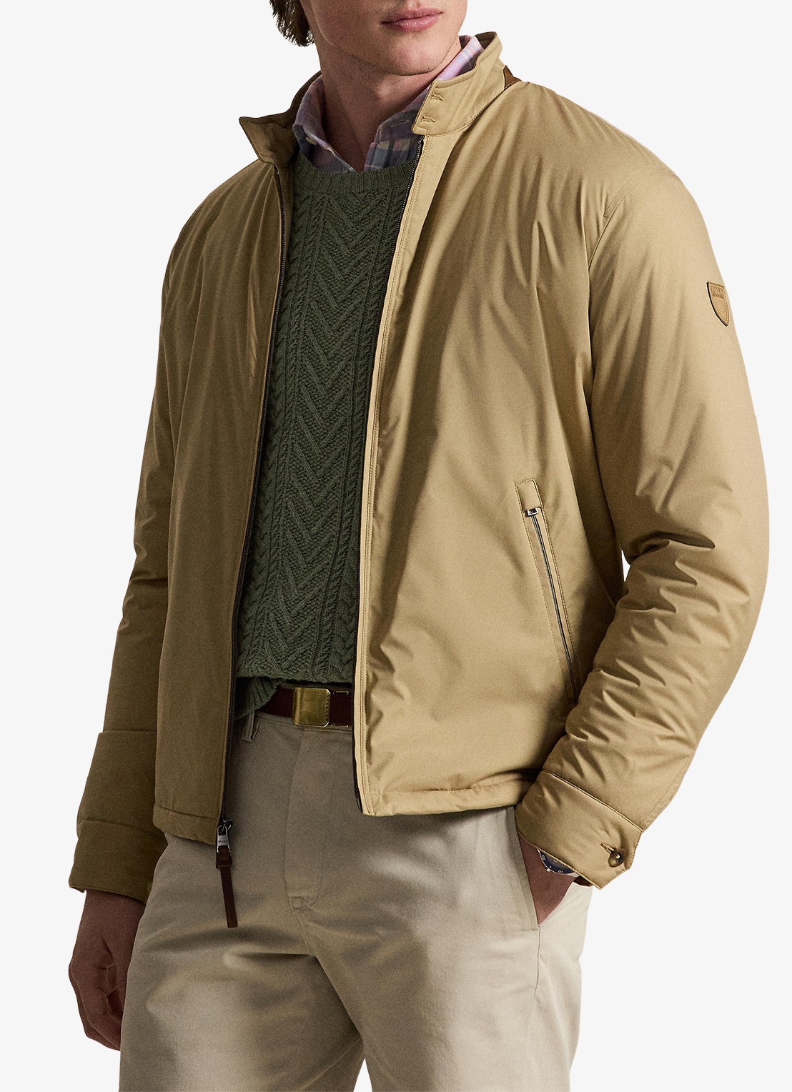 Ralph Lauren Abottson jack met suède en leren details - detail 3 rl khaki / khaki
