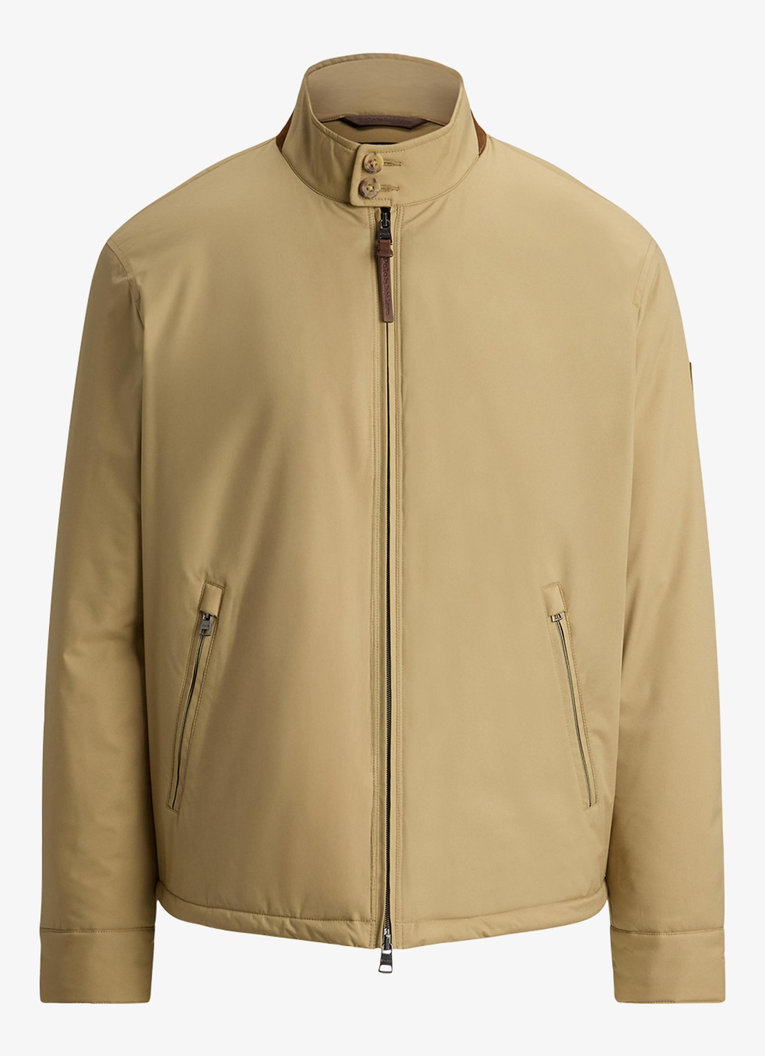 Ralph Lauren Abottson jack met suède en leren details - voorkant rl khaki / khaki