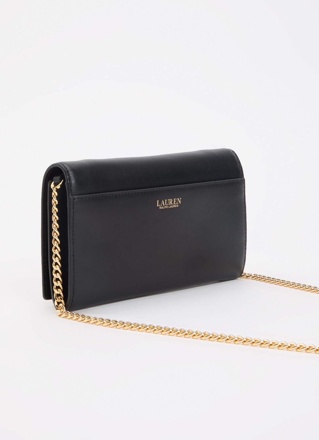 Ralph Lauren Adair II clutch van leer met logo - achterkant zwart