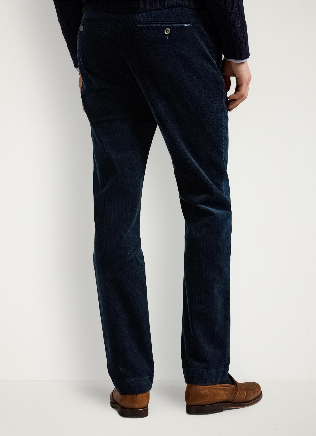 Ralph Lauren Andover slim fit corduroy broek met steekzakken - achterkant 5 aviator navy / donkerblauw