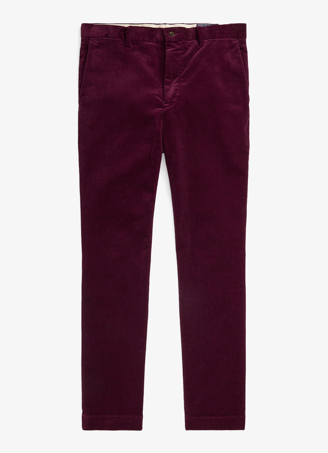 Ralph Lauren Andover slim fit corduroy broek met steekzakken - voorkant ruby / donkerrood