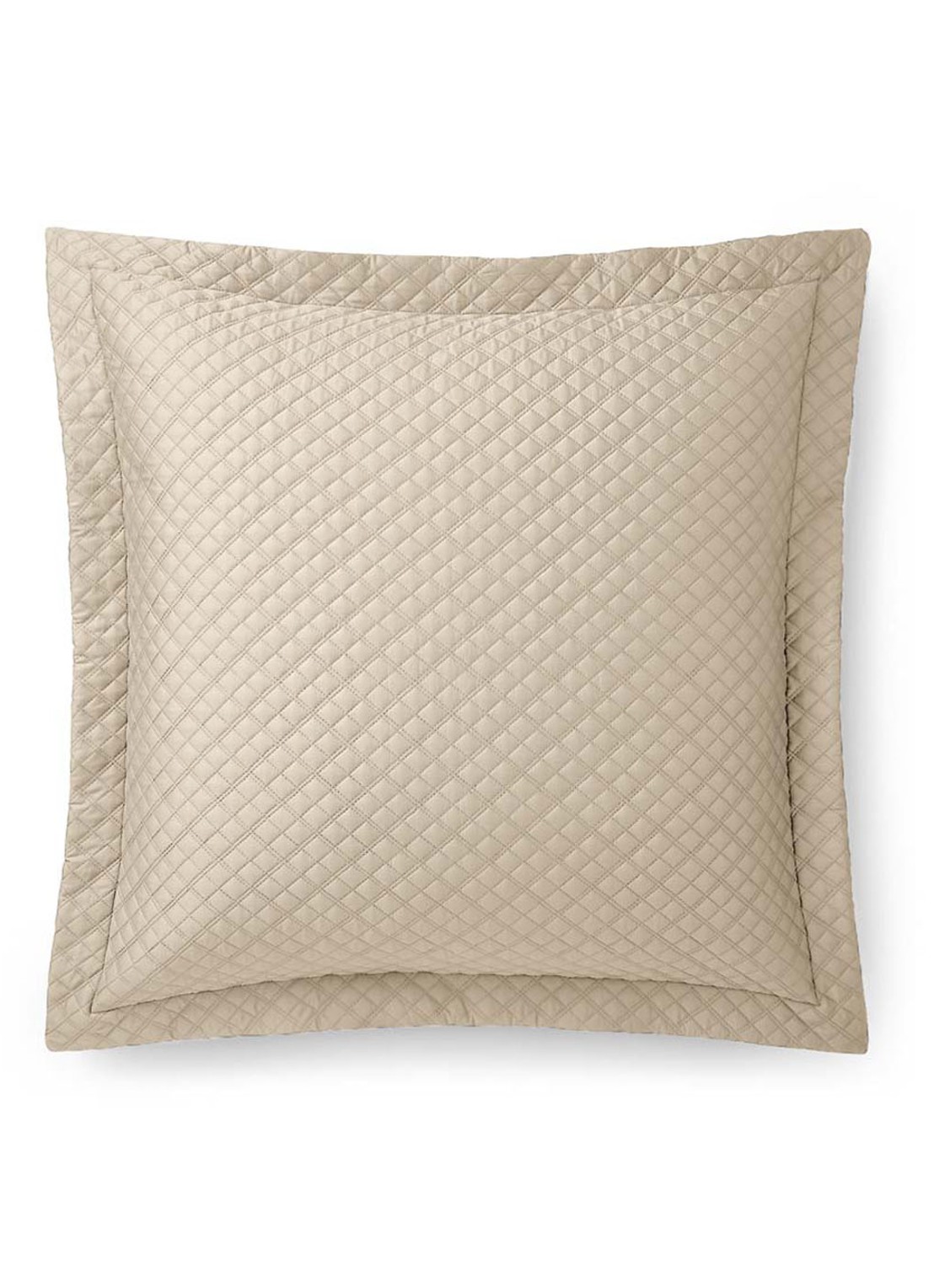 Ralph Lauren Argyle kussensloop van  katoen - voorkant donkerbeige