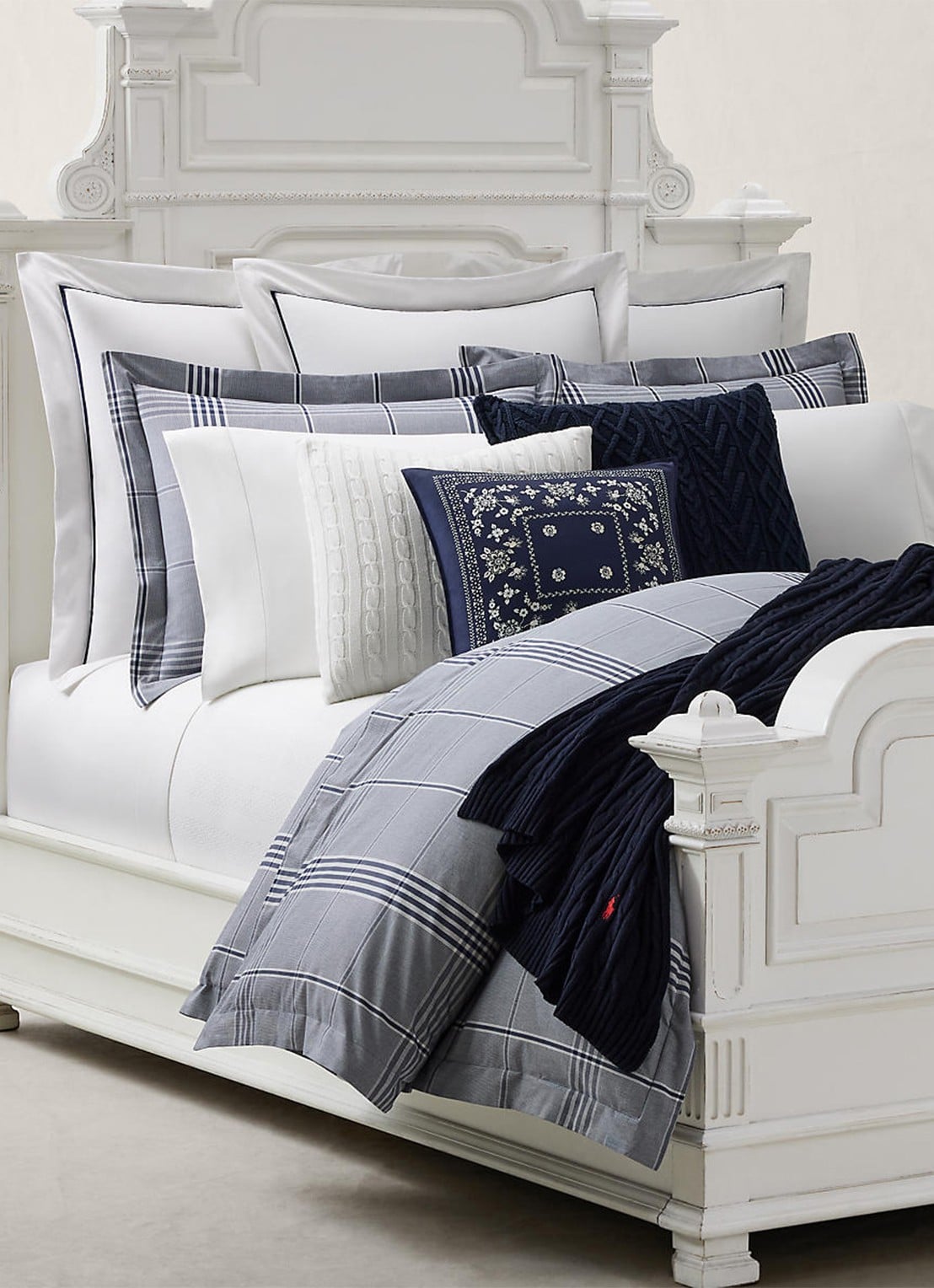 Ralph Lauren August dekbedovertrek - exclusief kussenslopen - detail 2 donkerblauw