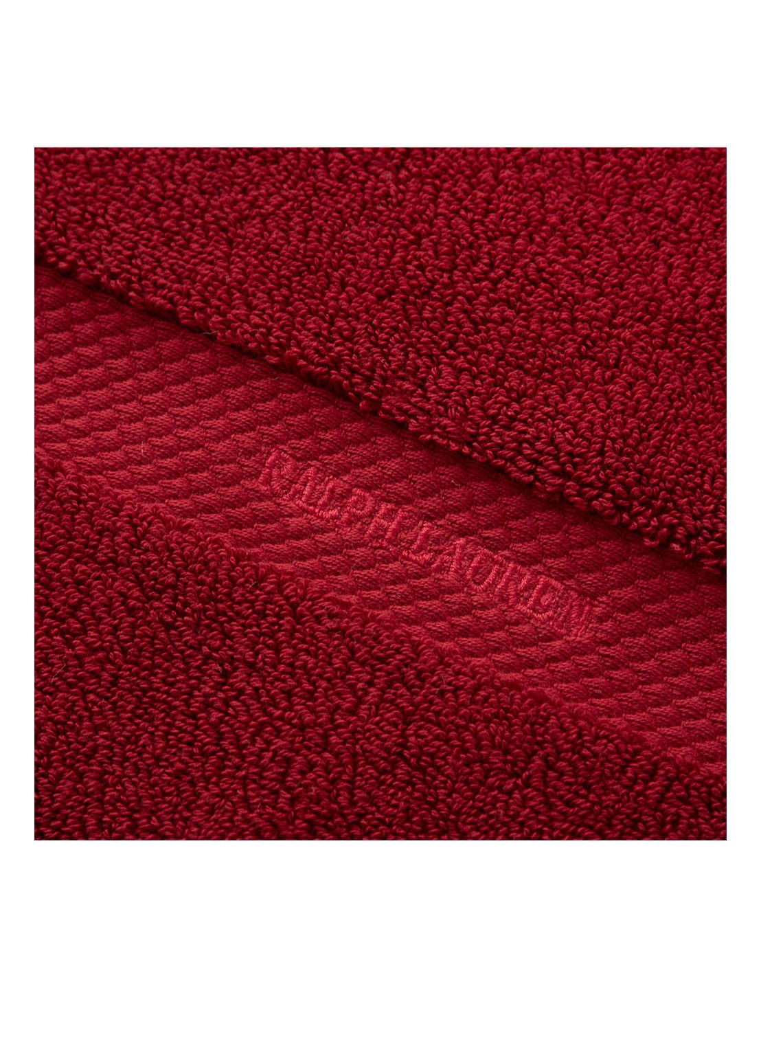 Ralph Lauren Avenue badlaken - 670 gr/m2 - 100 x 183 cm  - detail rood