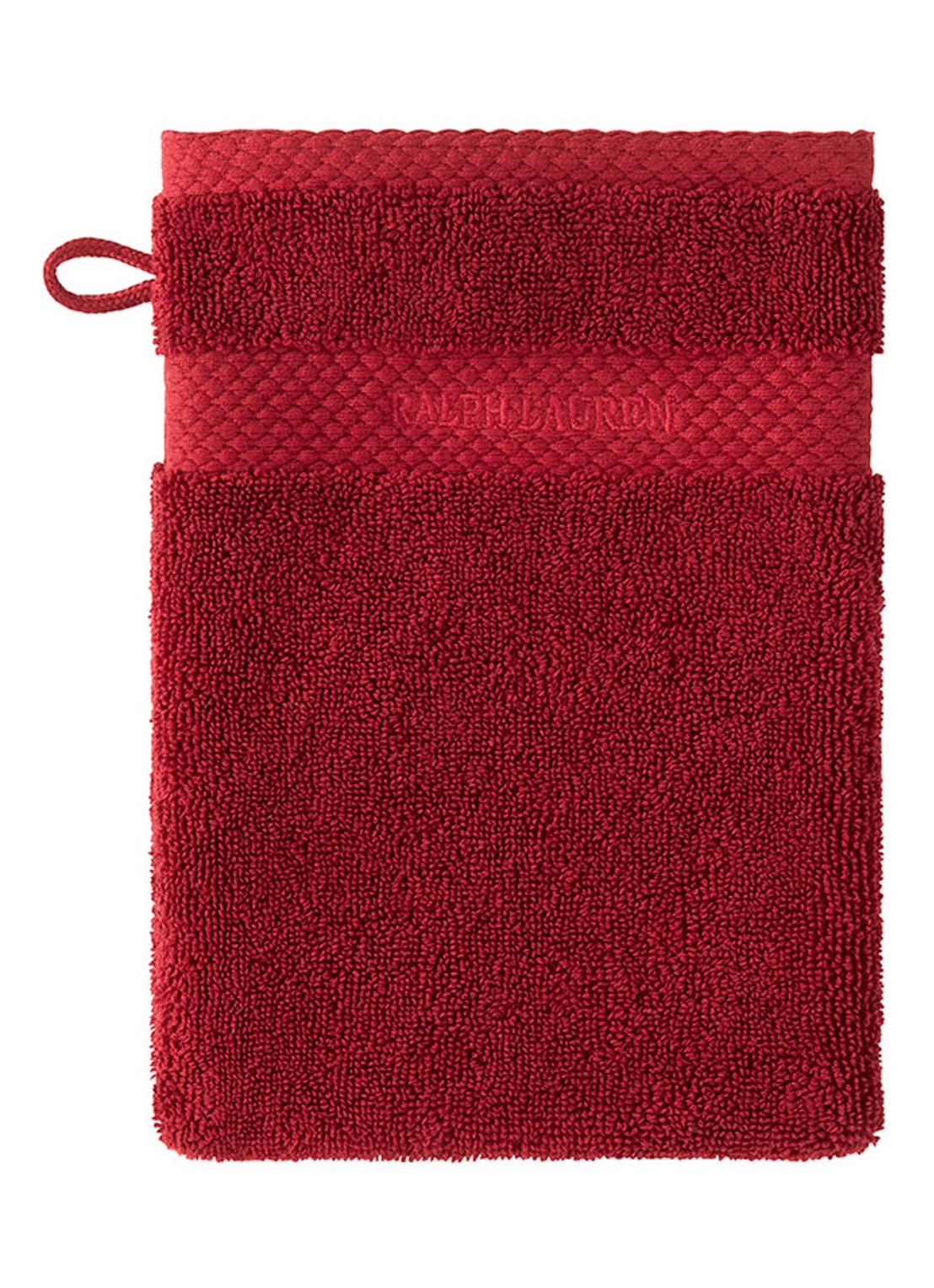 Ralph Lauren Avenue washand- 750 gr/m2 - 16 x 22 cm - voorkant rood