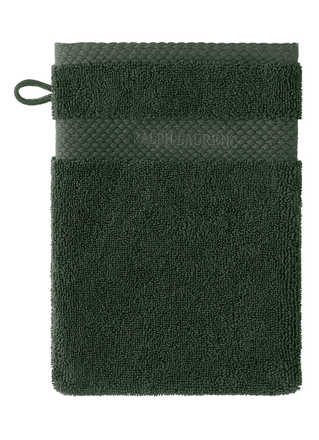 Ralph Lauren Avenue washand- 750 gr/m2 - 16 x 22 cm - voorkant 3 legergroen