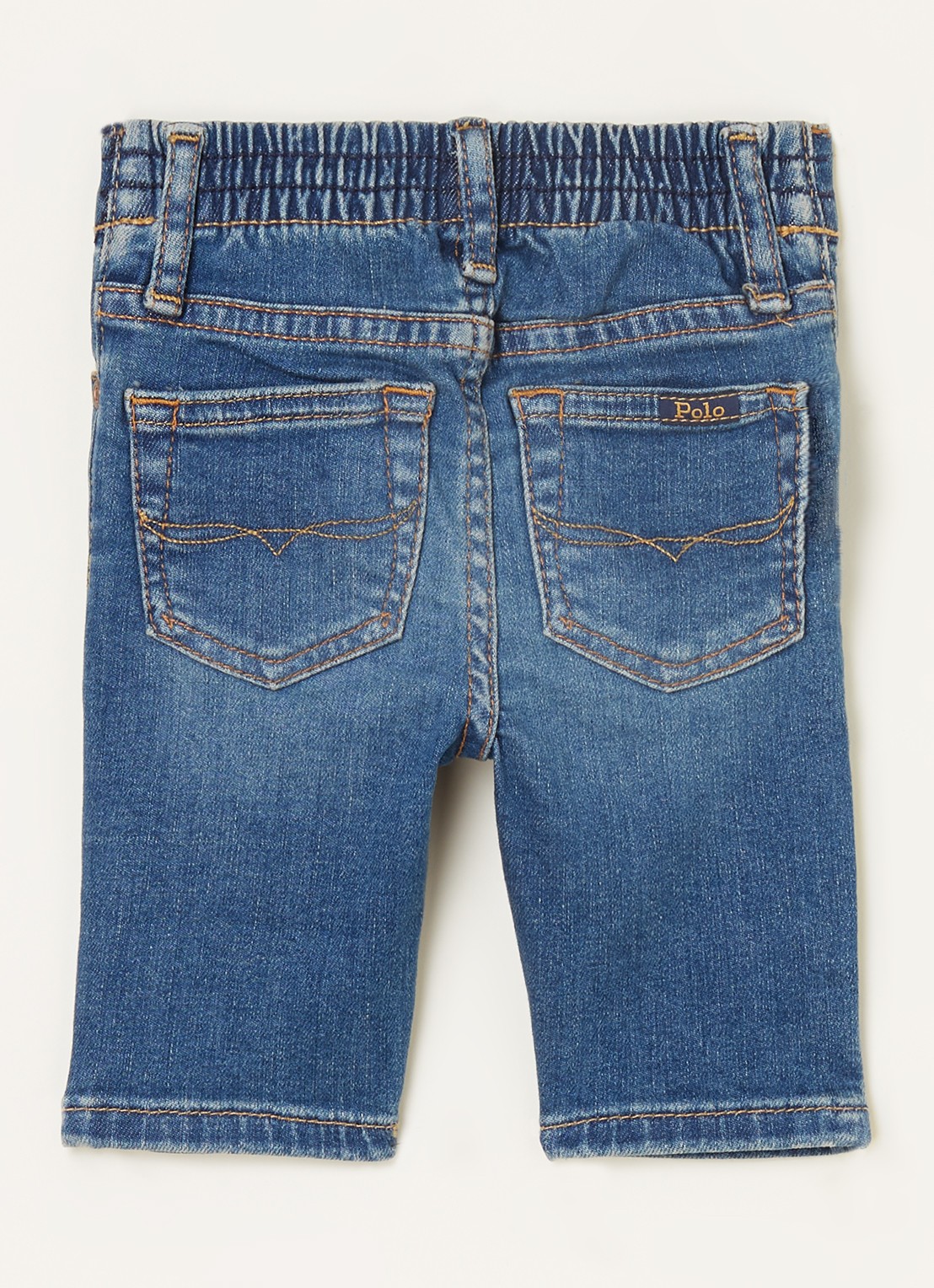 Ralph Lauren Babybroek van denim met stretch - voorkant 2 indigo