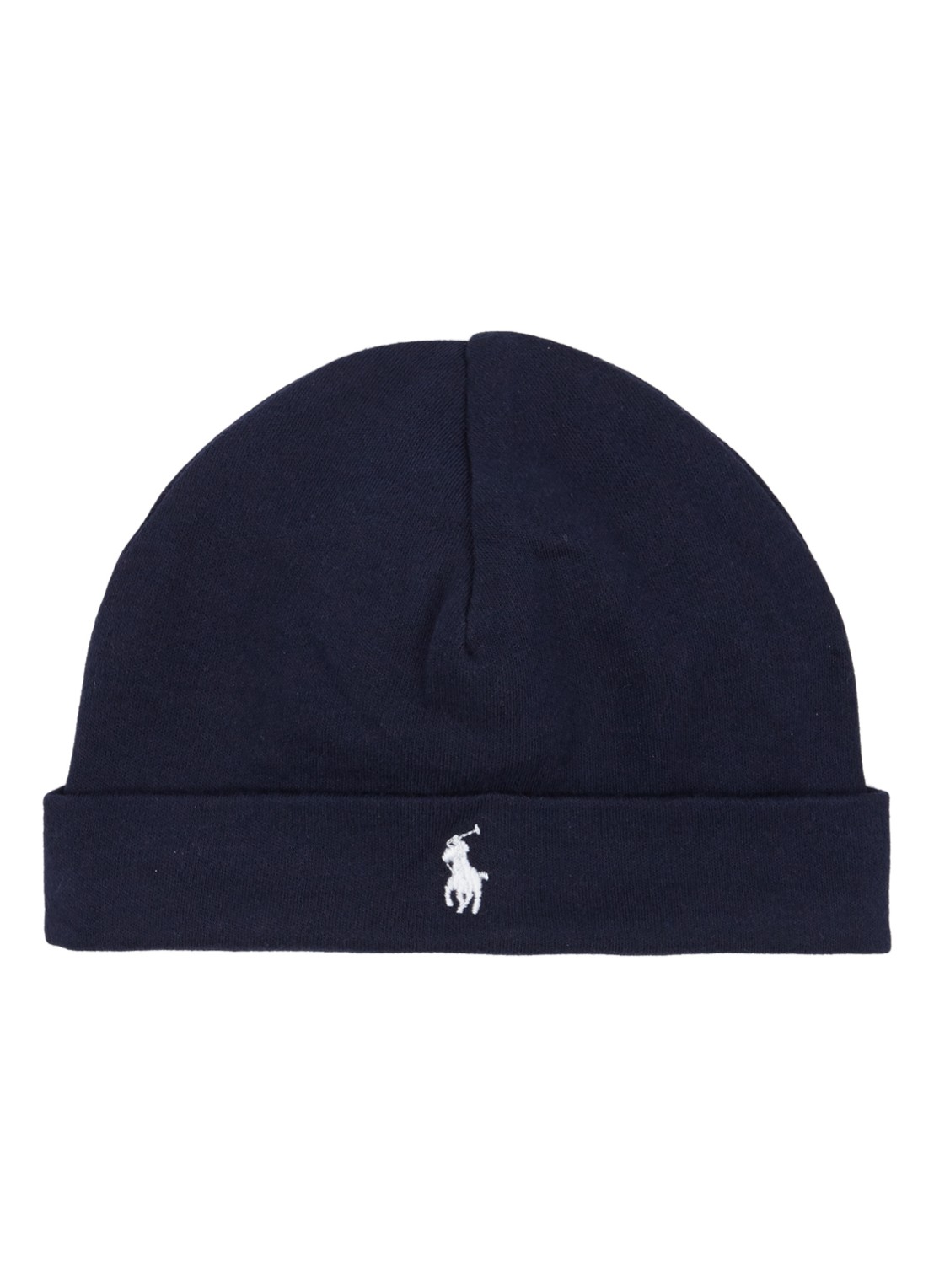 Ralph Lauren Babymuts met logo - voorkant donkerblauw