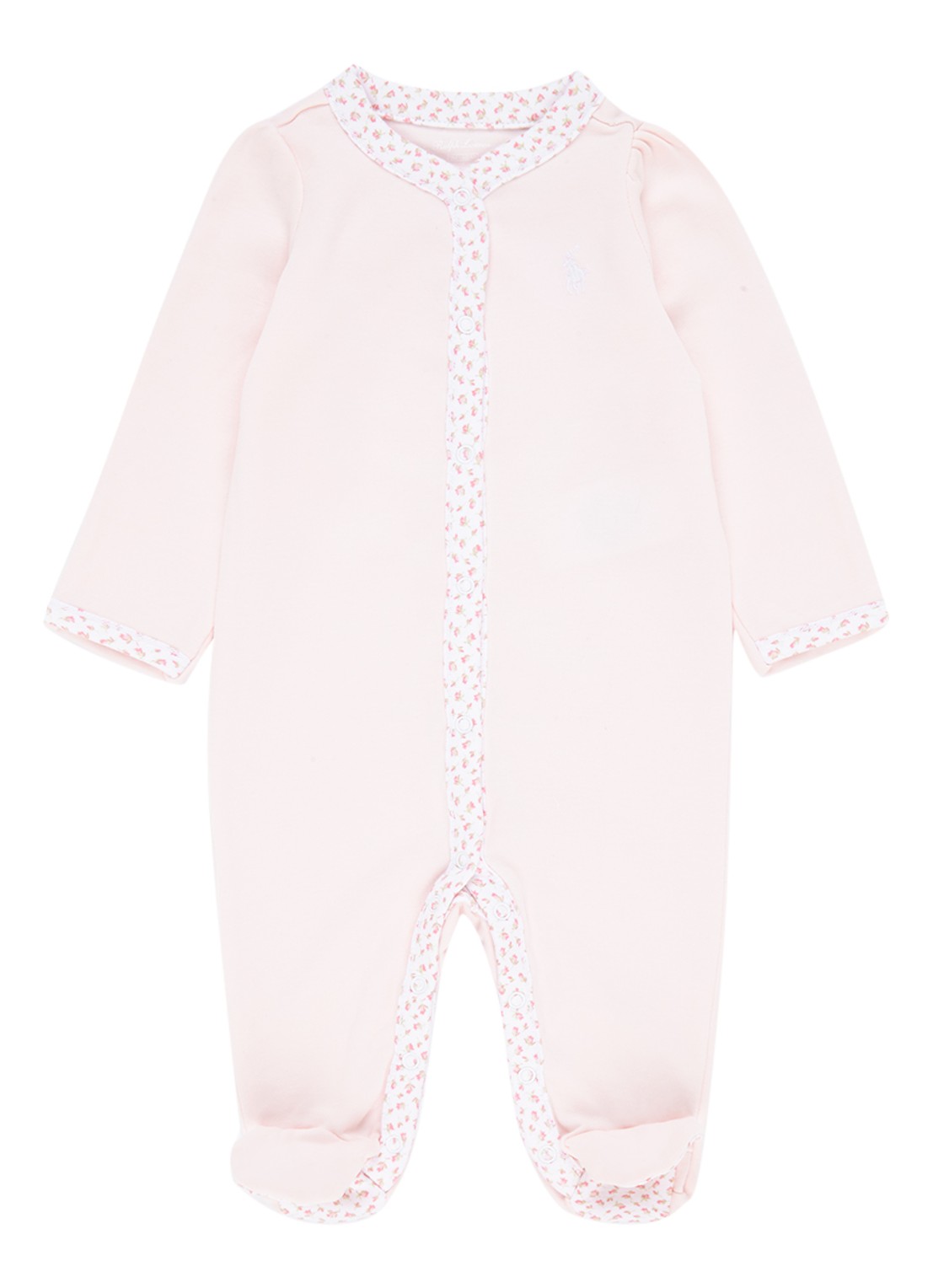 Ralph Lauren Babypak met contrastbies  - voorkant 2 lichtroze