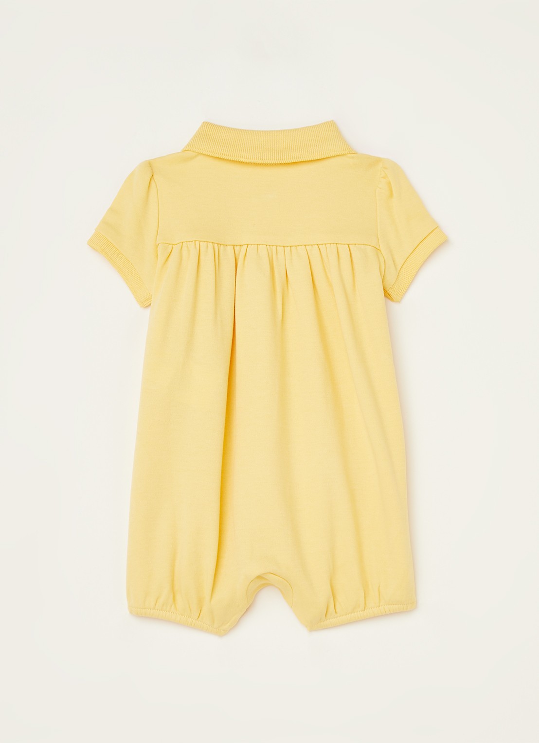 Ralph Lauren Babypak met pofmouw en logoborduring - voorkant 2 geel