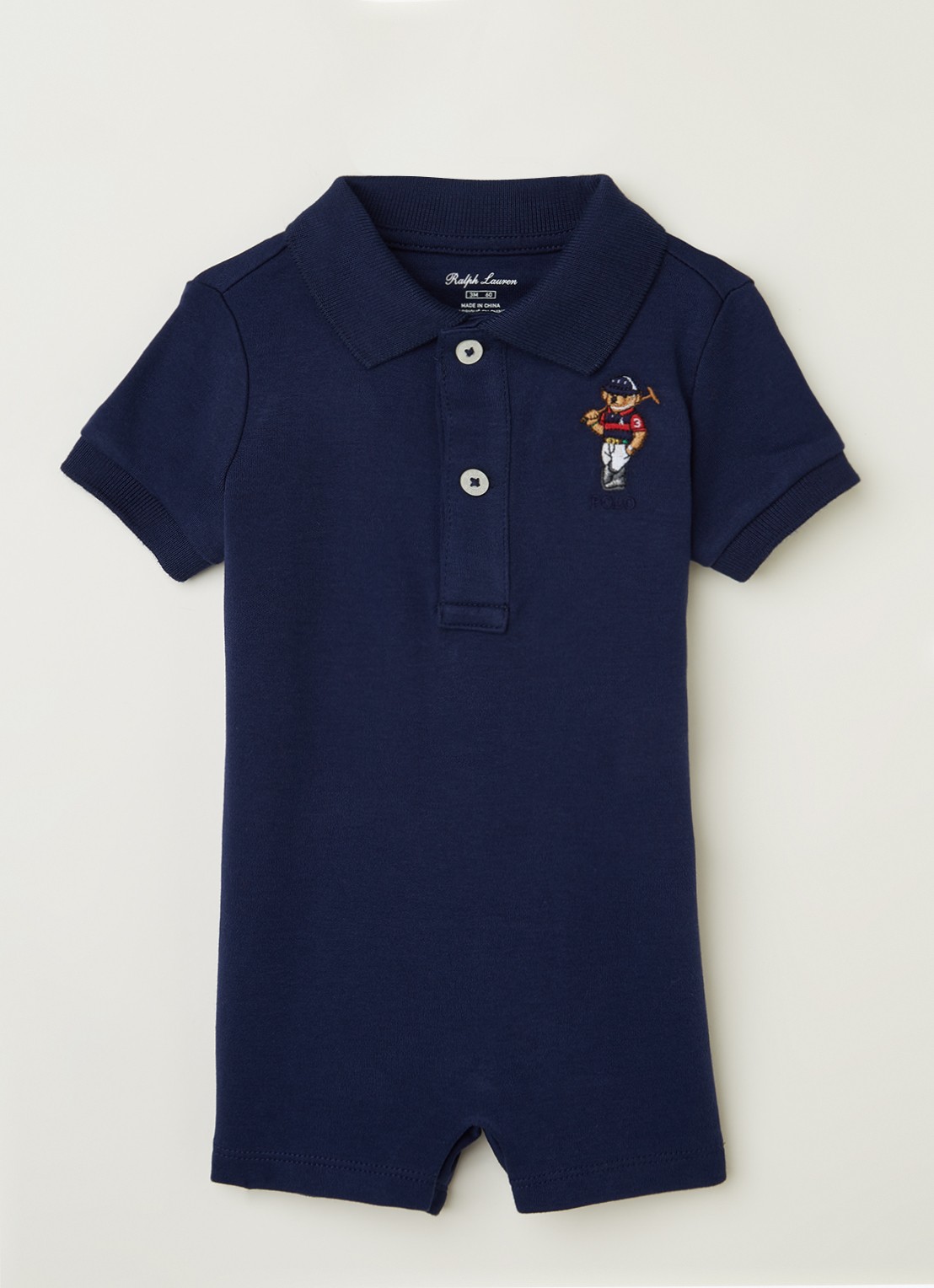 Ralph Lauren Babypak met polokraag en borduring - voorkant donkerblauw