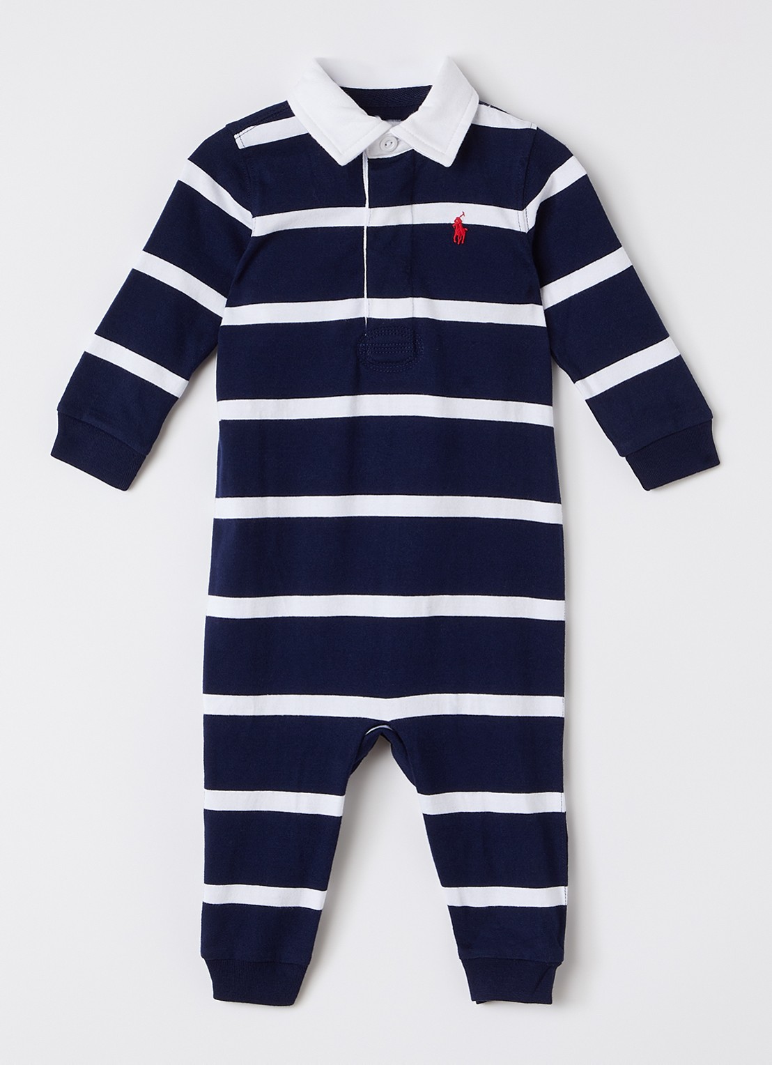 Ralph Lauren Babypak met streepprint - voorkant donkerblauw