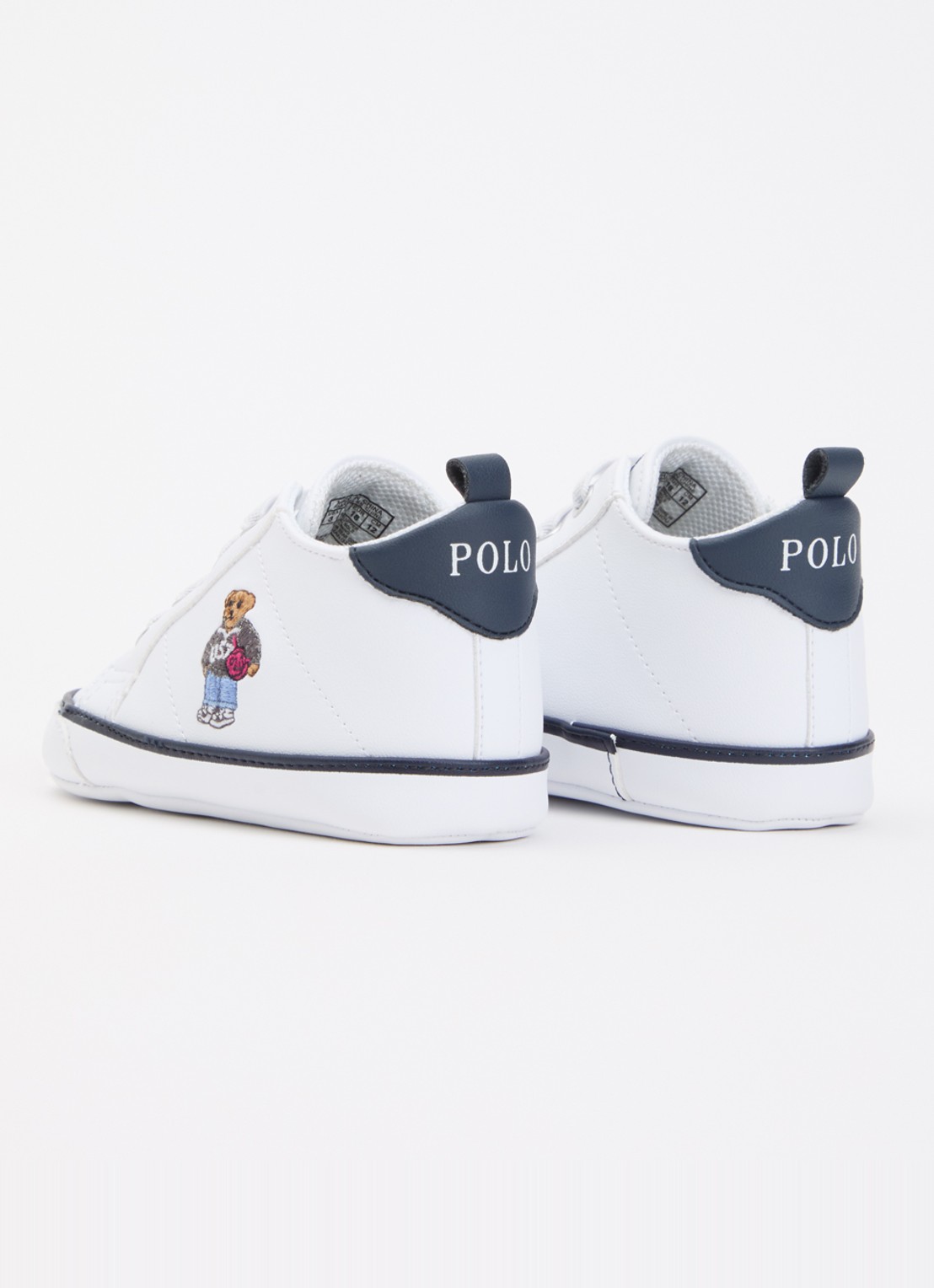 Ralph Lauren Babyschoentje met borduring  - achterkant wit