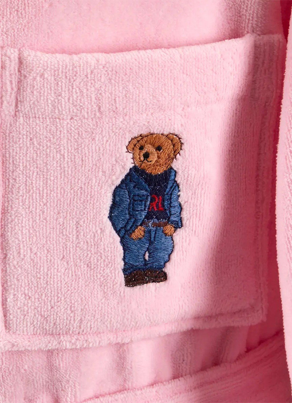 Ralph Lauren Badjas met borduring - voorkant 5 roze