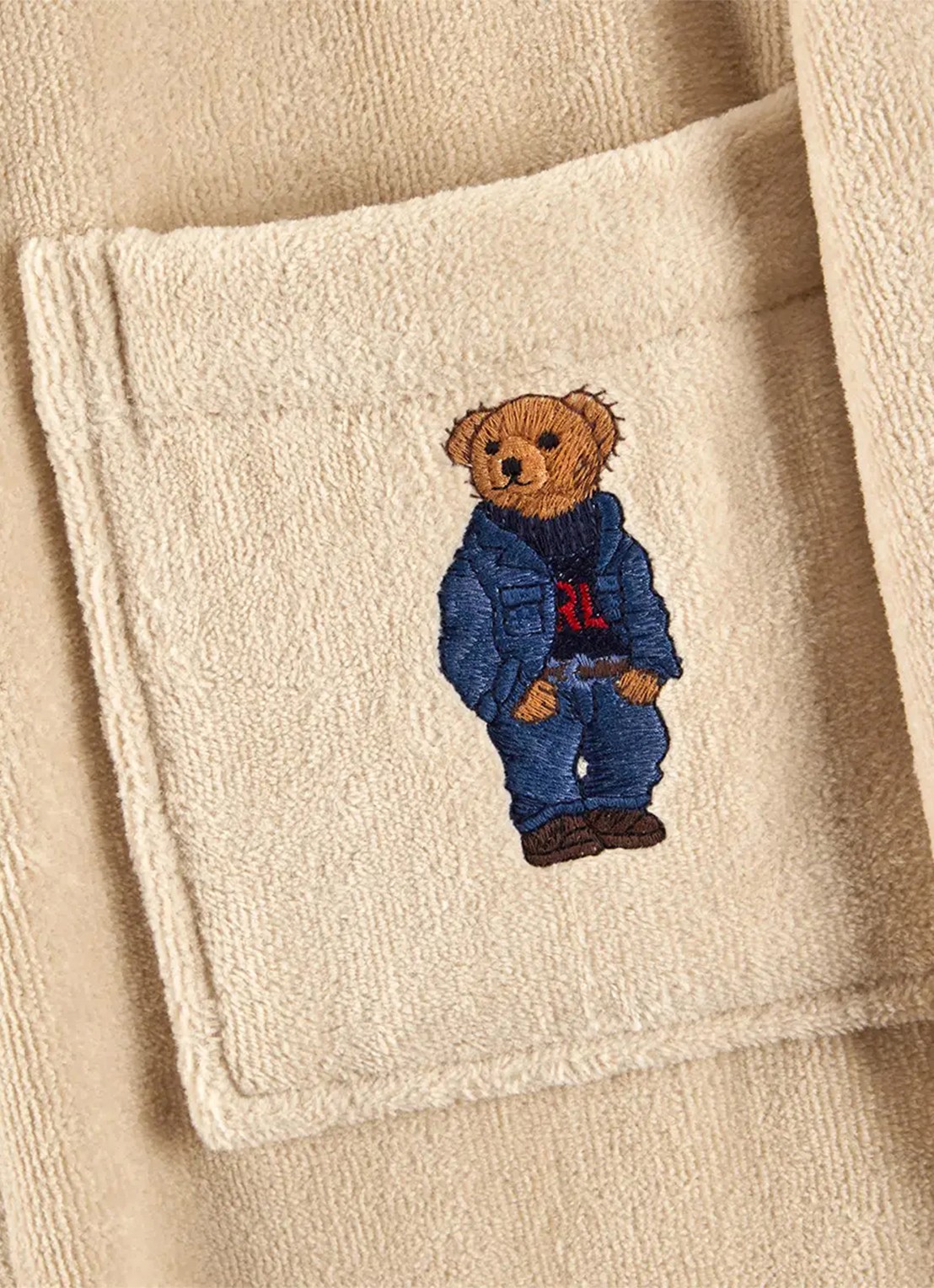 Ralph Lauren Badjas met borduring - voorkant 5 beige