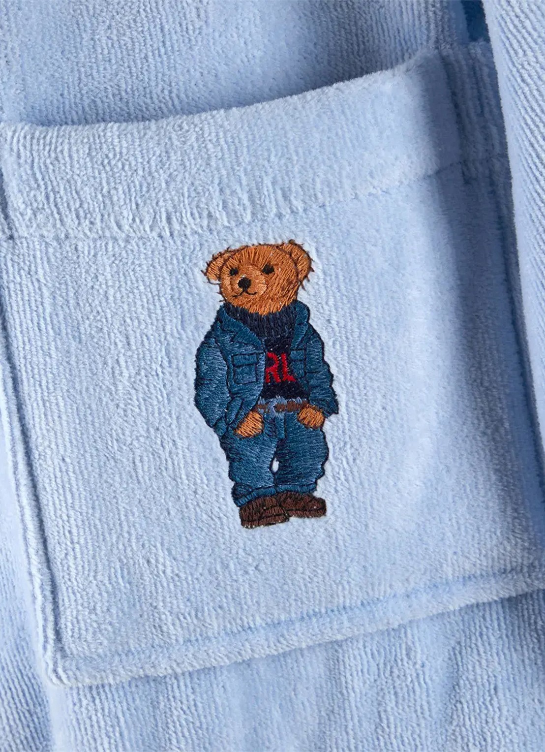 Ralph Lauren Badjas met borduring - voorkant 5 blauw