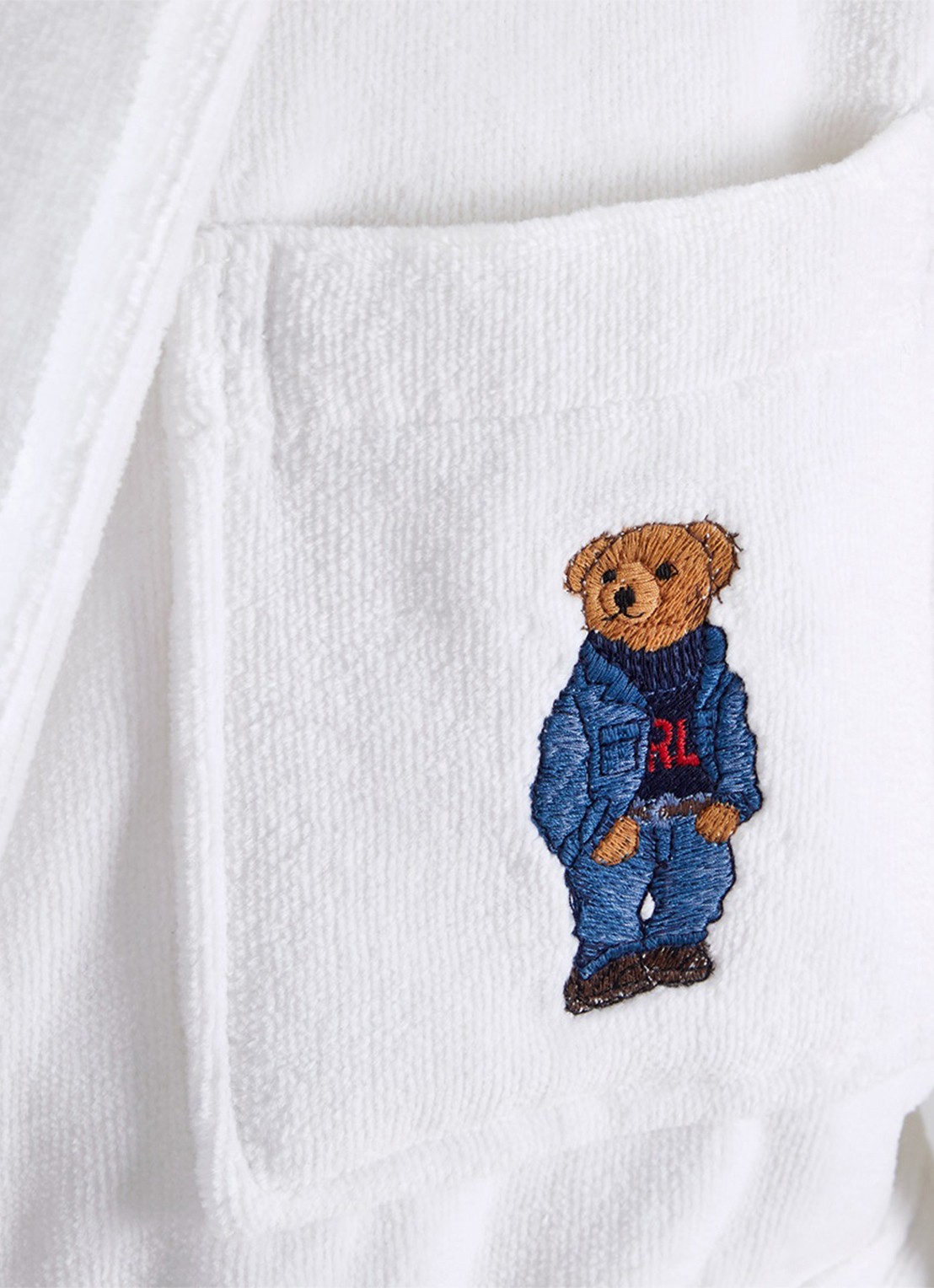 Ralph Lauren Badjas met borduring - detail 2 white