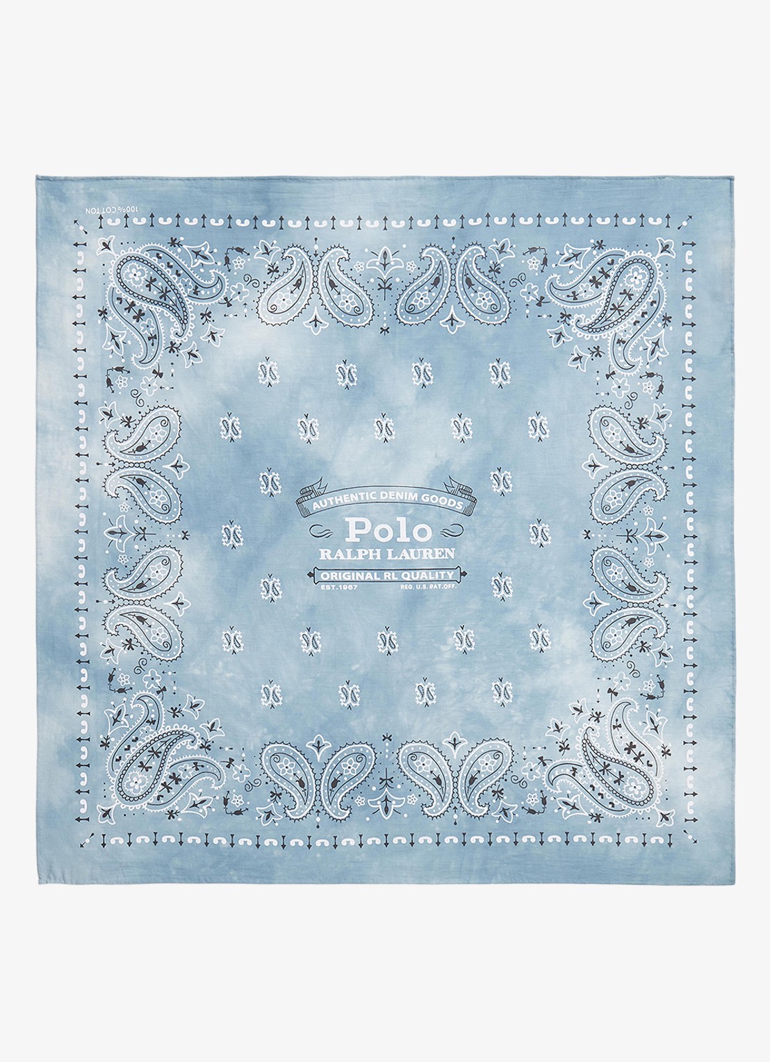 Ralph Lauren Bandana met logoprint - voorkant vessel blue / blauw