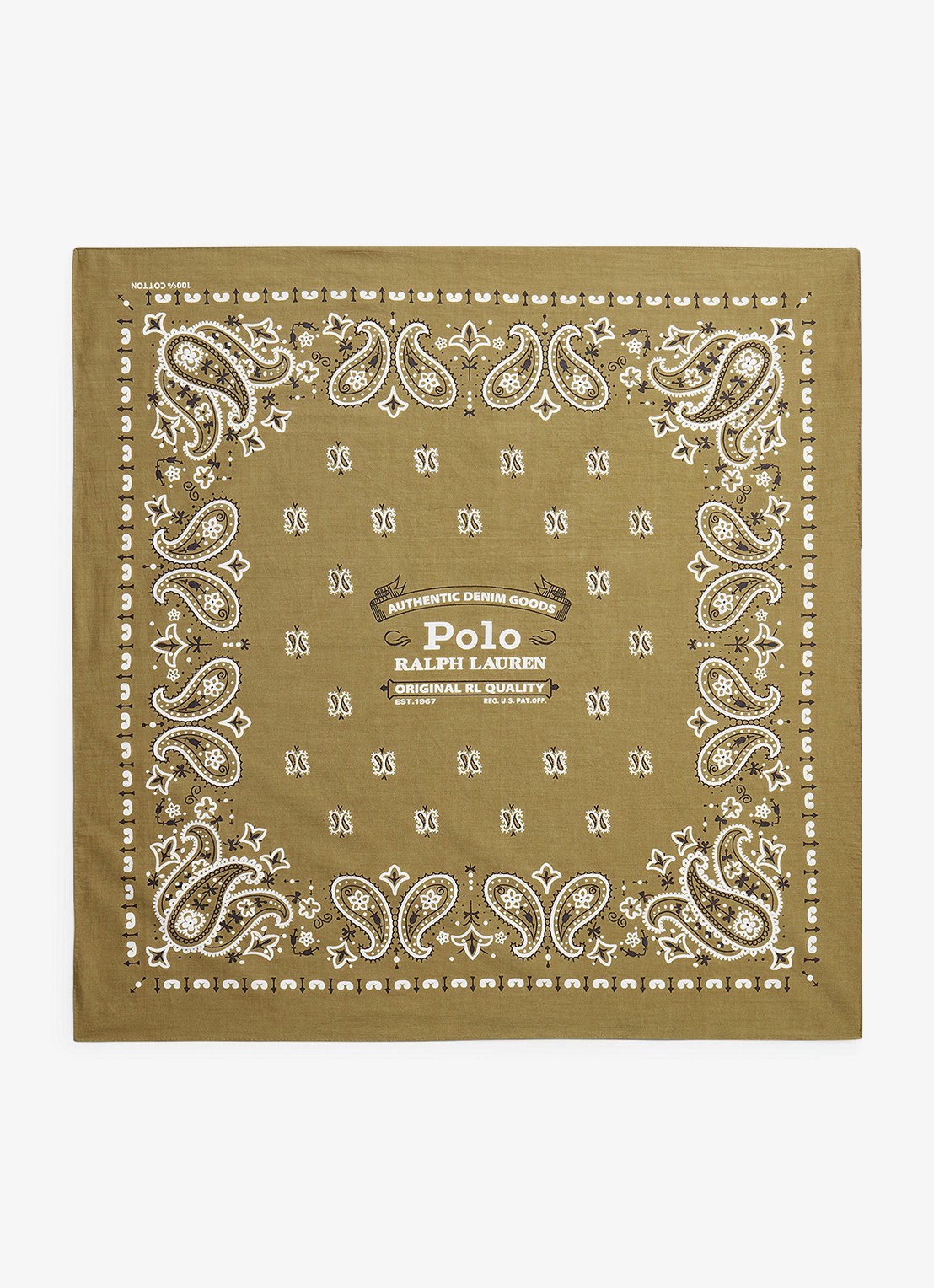 Ralph Lauren Bandana met logoprint - voorkant 2 new tan / beige