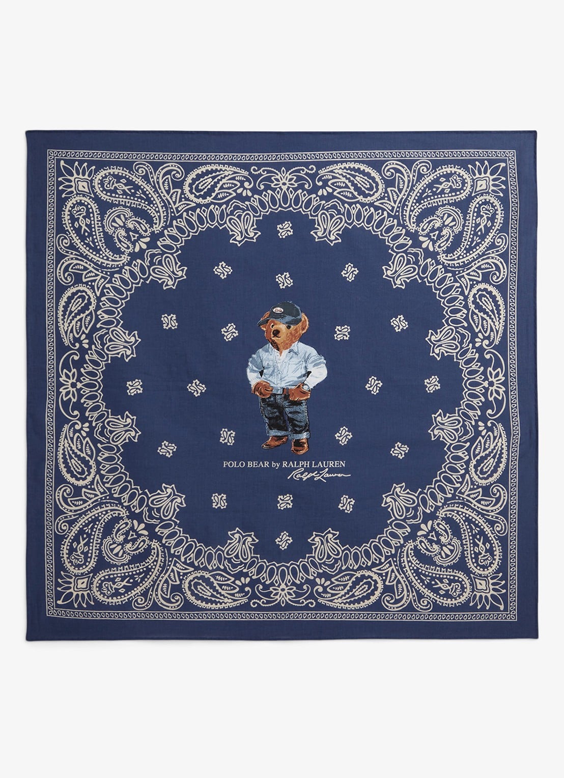 Ralph Lauren Bandana met logoprint - voorkant navy multi / donkerblauw