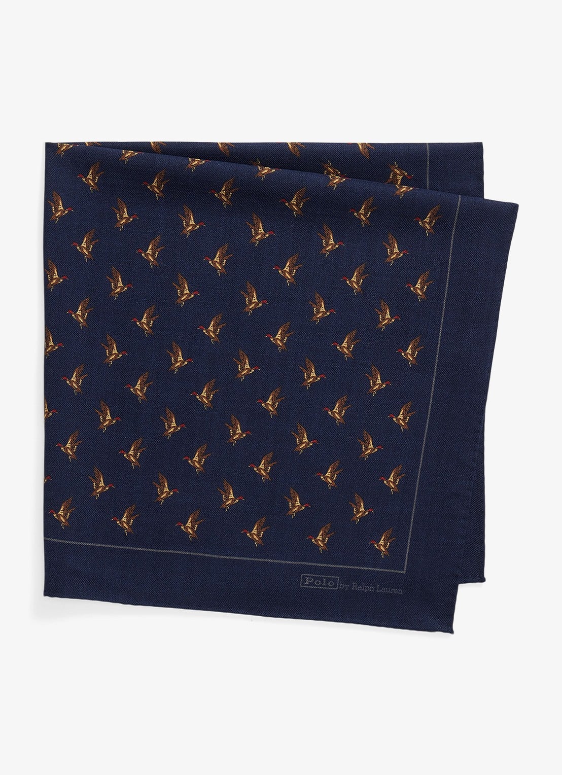 Ralph Lauren Bandana van wol met dierenprint - detail navy / donkerblauw