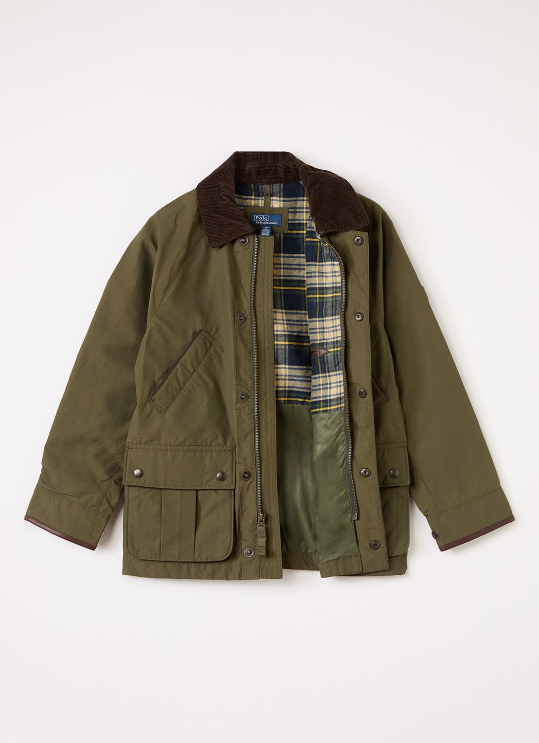 Ralph Lauren Barn jack met klepzakken - voorkant 3 olijfgroen