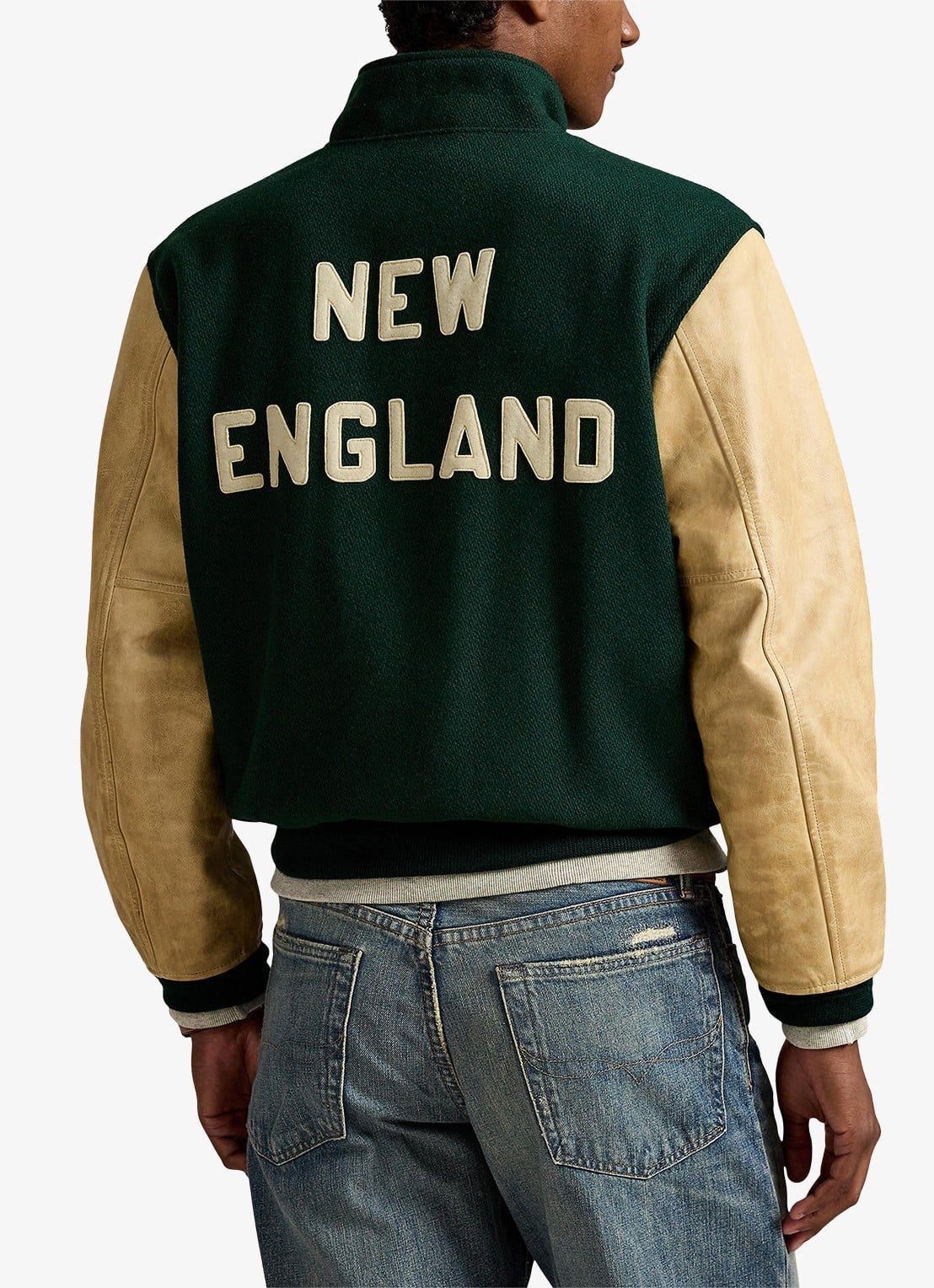 Ralph Lauren Baseball jack met logo- en backprint - achterkant 3 churchill green / groen