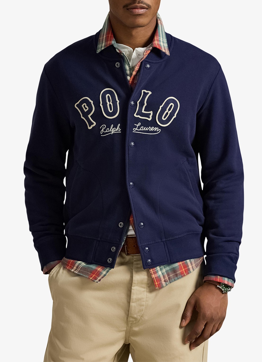 Ralph Lauren Baseball jack met logo - detail 3 cruise navy / donkerblauw