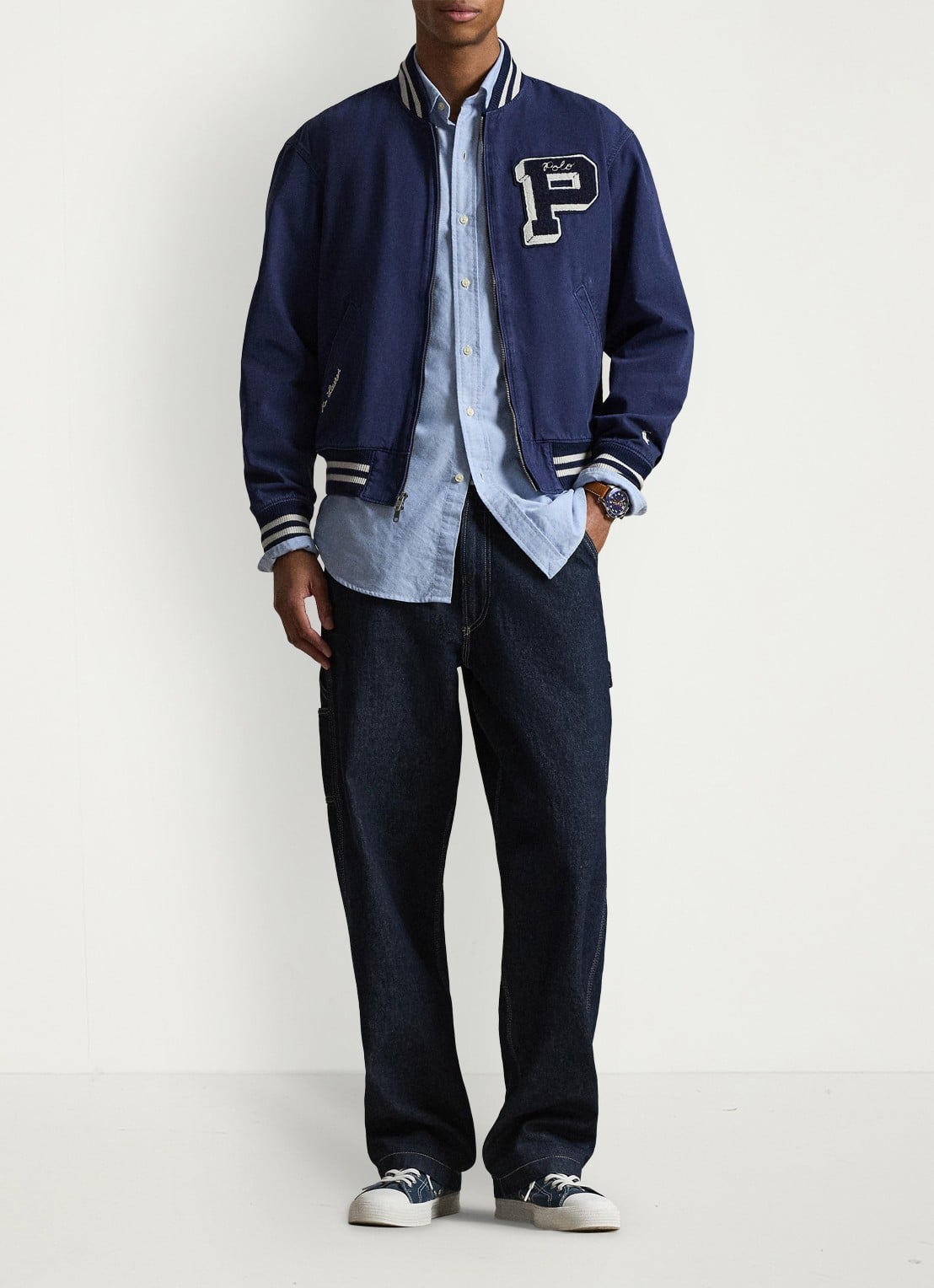Ralph Lauren Baseball jack met steekzakken - detail 3 donkerblauw