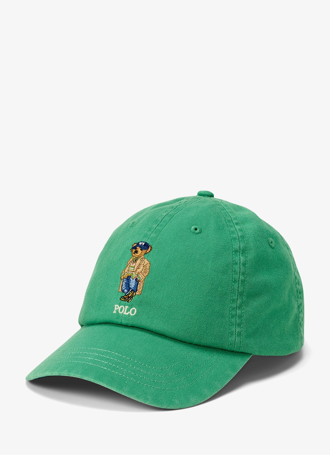 Ralph Lauren Baseballpet met logoborduring - voorkant 2 raft green / groen