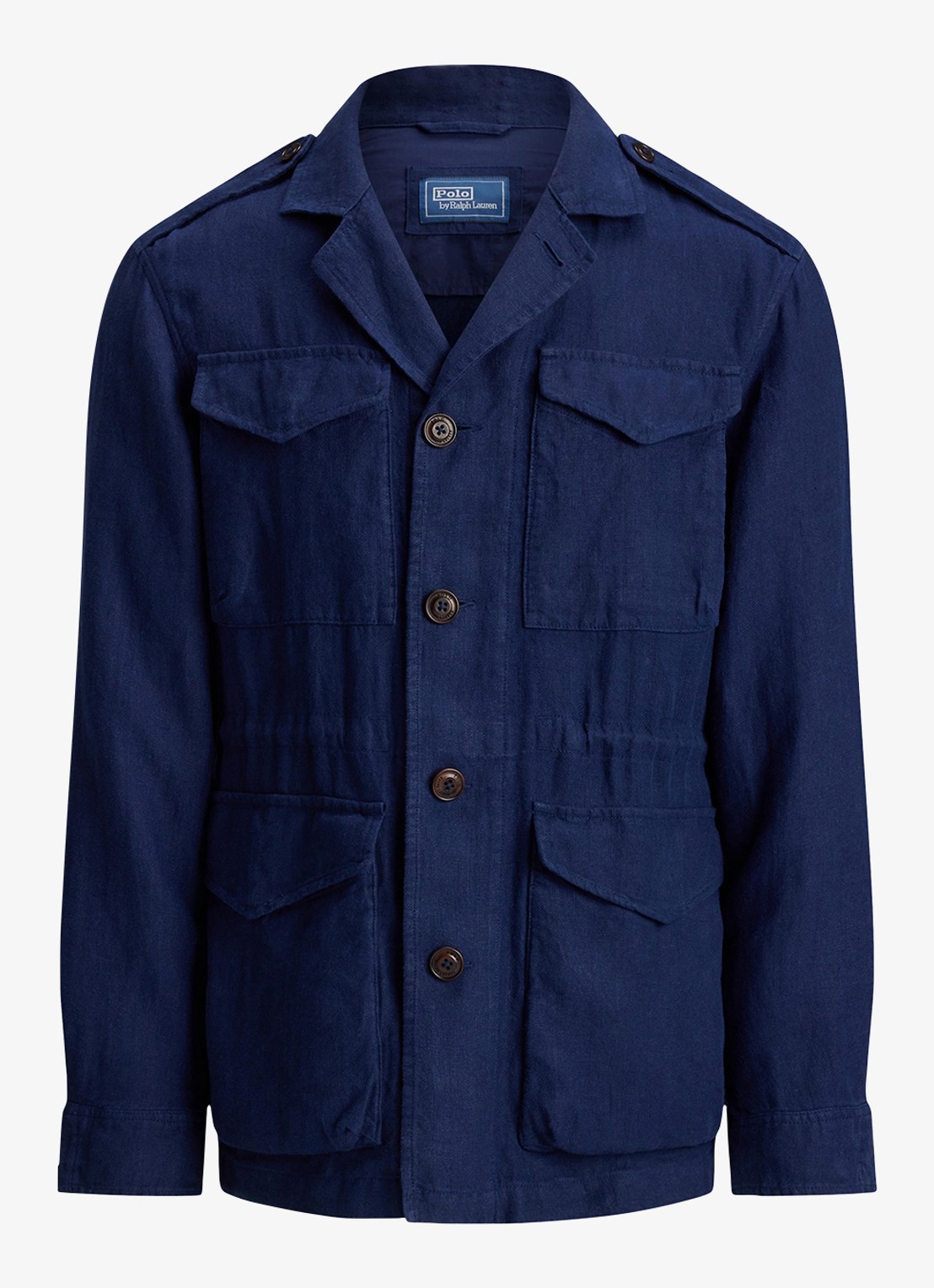 Ralph Lauren Baystones jack van linnen met opgestikte zakken - voorkant 4 newport navy / donkerblauw