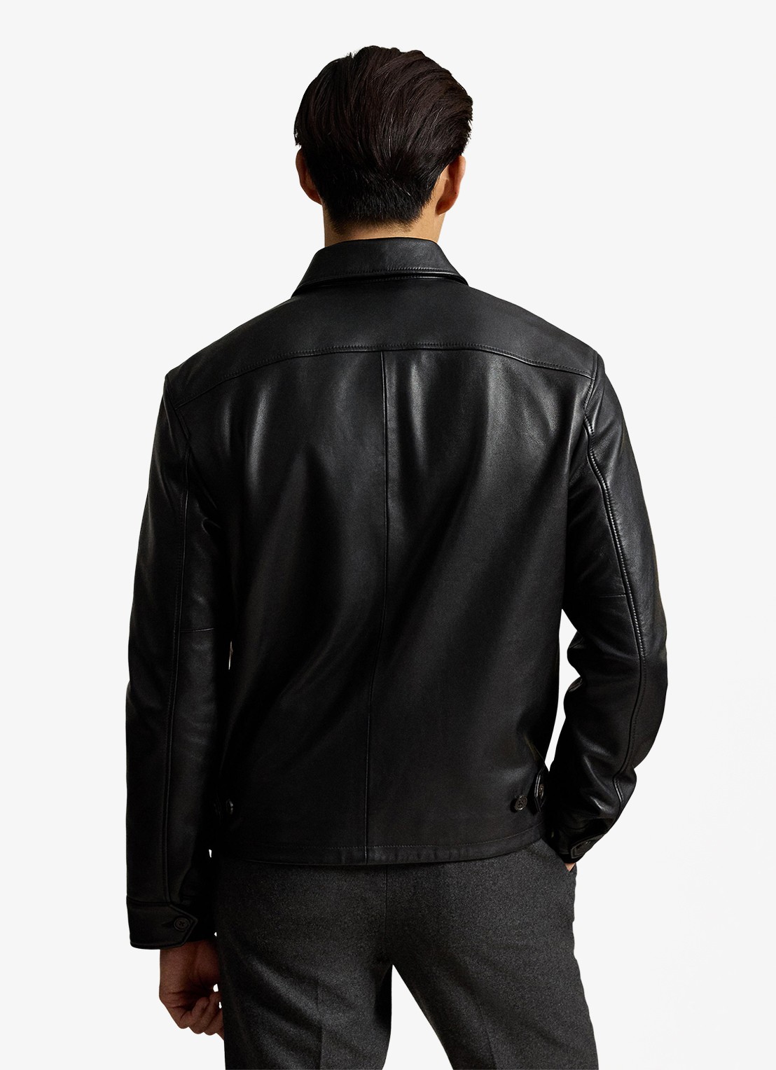 Ralph Lauren Bayville jack van lamsleer met steekzakken - achterkant 3 polo black / zwart