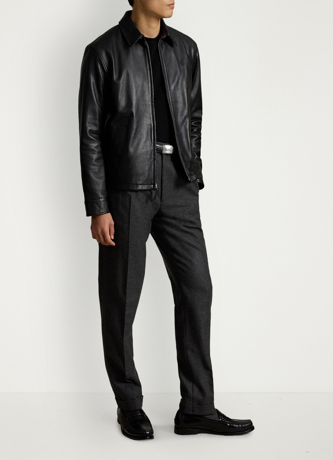 Ralph Lauren Bayville jack van lamsleer met steekzakken - detail polo black / zwart