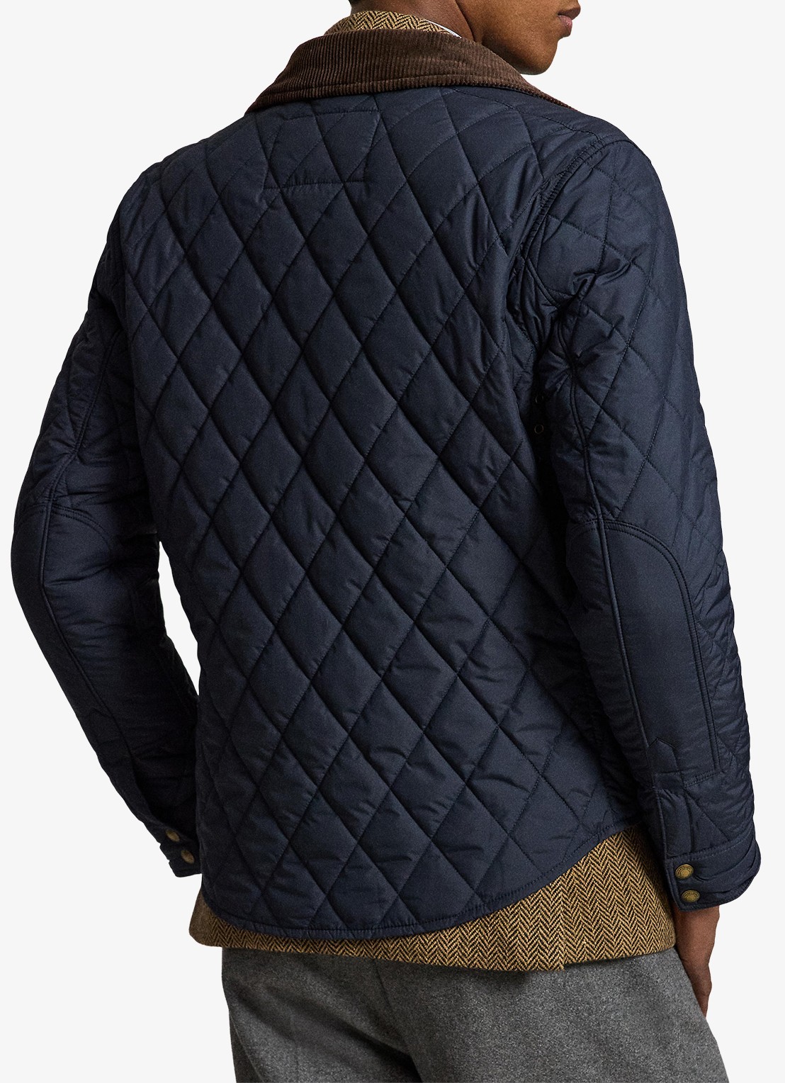 Ralph Lauren Beaton gewatteerd jack met details van corduroy - achterkant college navy / donkerblauw