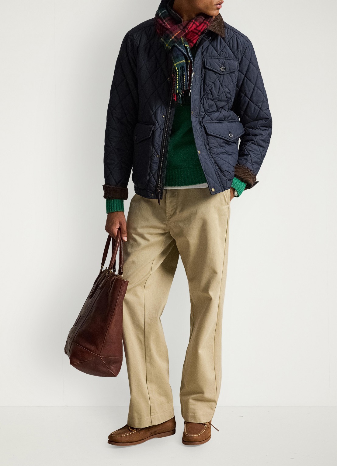 Ralph Lauren Beaton gewatteerd jack met klepzakken - detail college navy fa22-3txn / donkerblauw