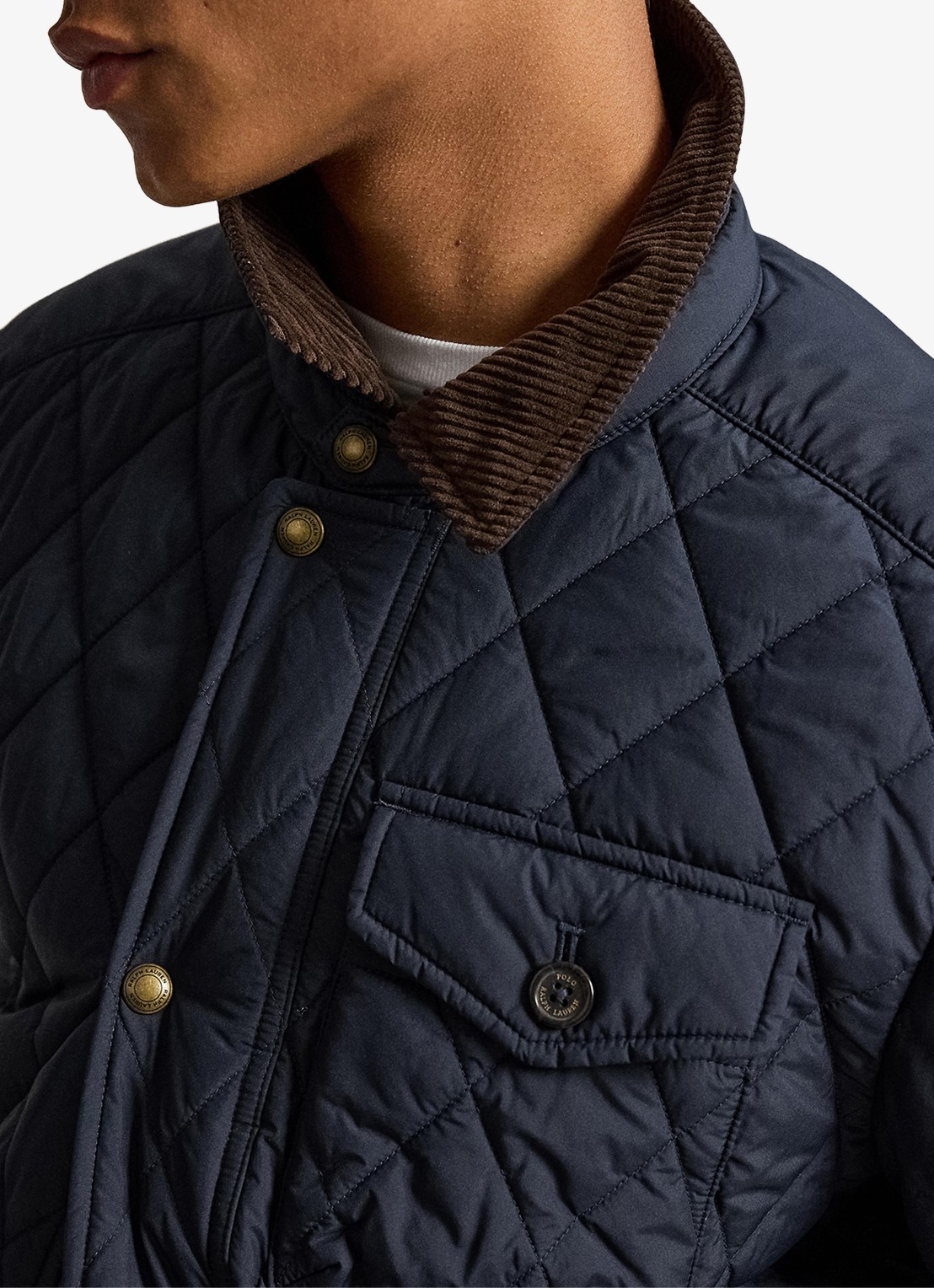 Ralph Lauren Beaton gewatteerd jack met klepzakken - detail 2 college navy fa22-3txn / donkerblauw