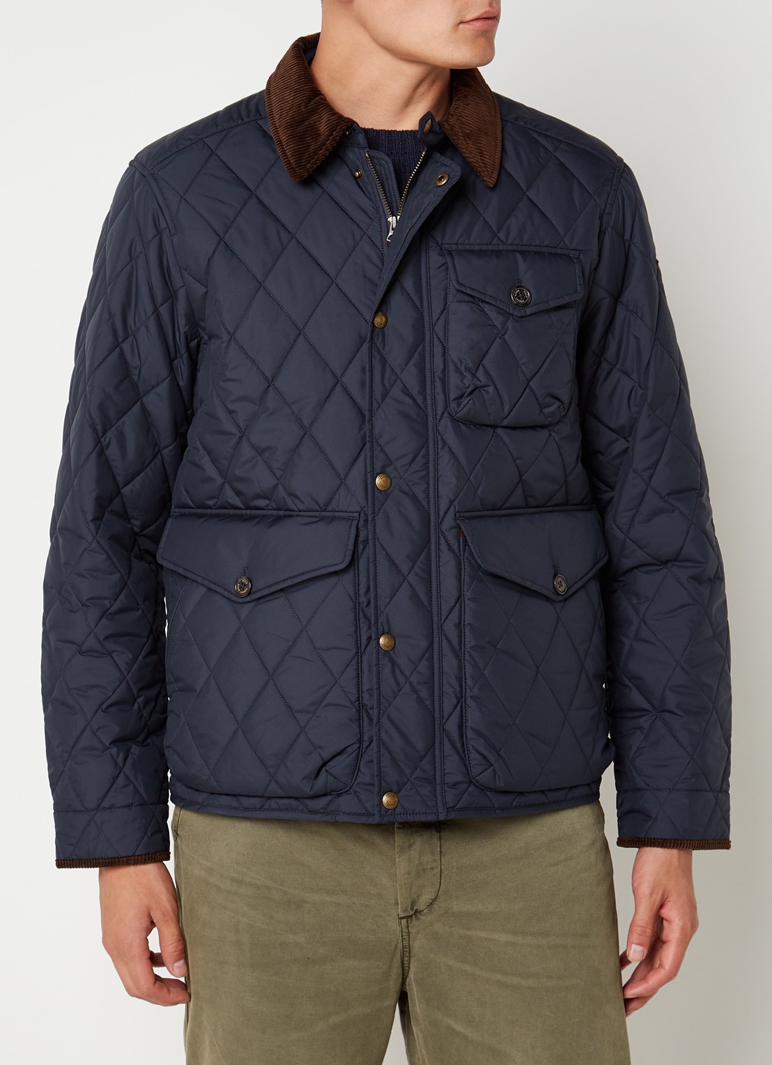 Ralph Lauren Beaton gewatteerd jack met klepzakken - detail 3 college navy fa22-3txn / donkerblauw