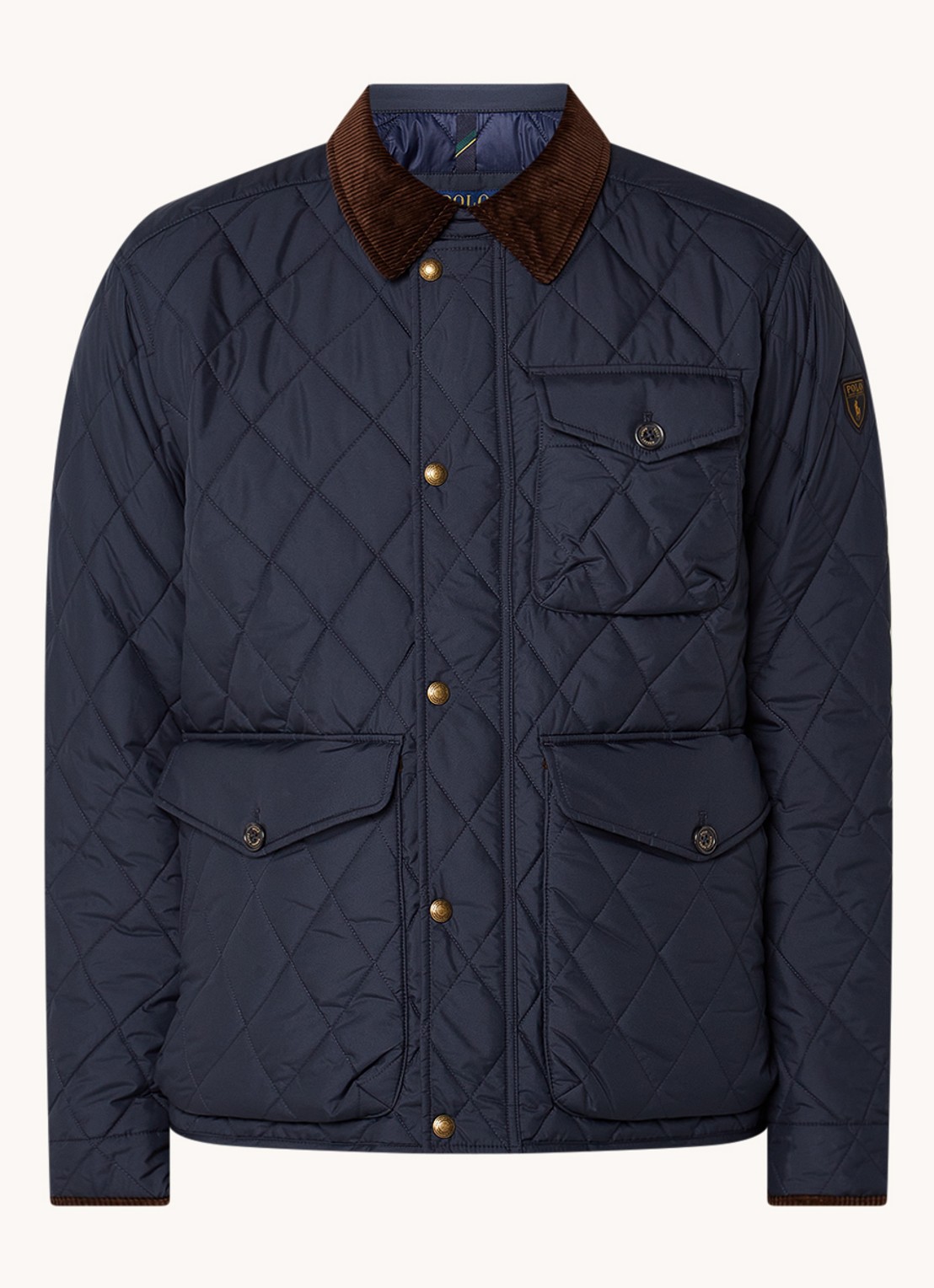Ralph Lauren Beaton gewatteerd jack met klepzakken - voorkant 8 college navy fa22-3txn / donkerblauw