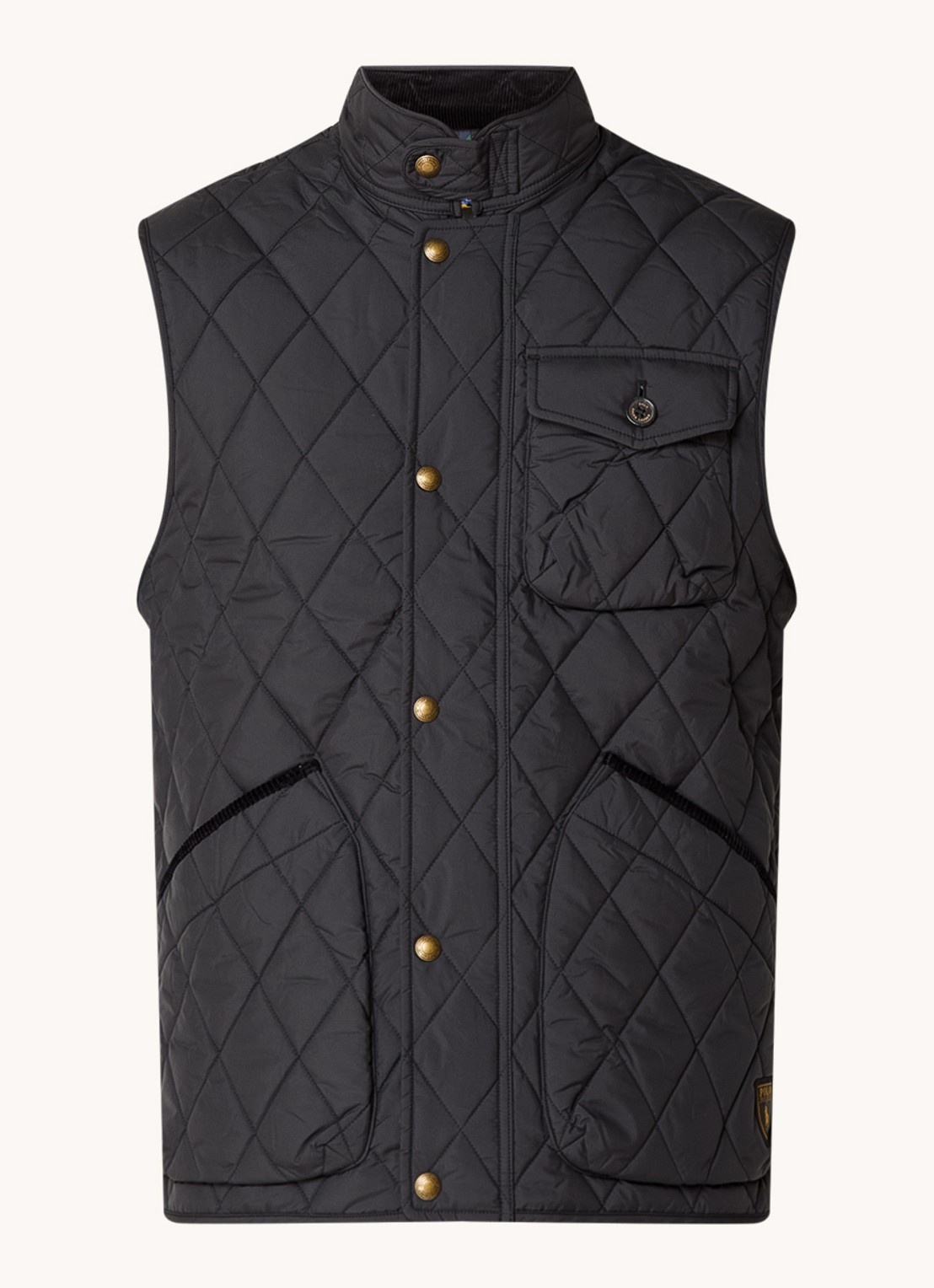 Ralph Lauren Beaton gewatteerde utility bodywarmer met opgestikte zakken - voorkant 6 polo black / zwart