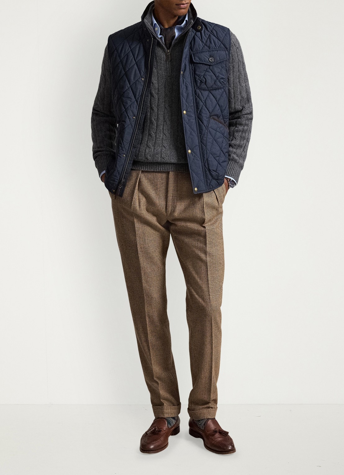 Ralph Lauren Beaton gewatteerde utility bodywarmer met opgestikte zakken - detail college navy / donkerblauw