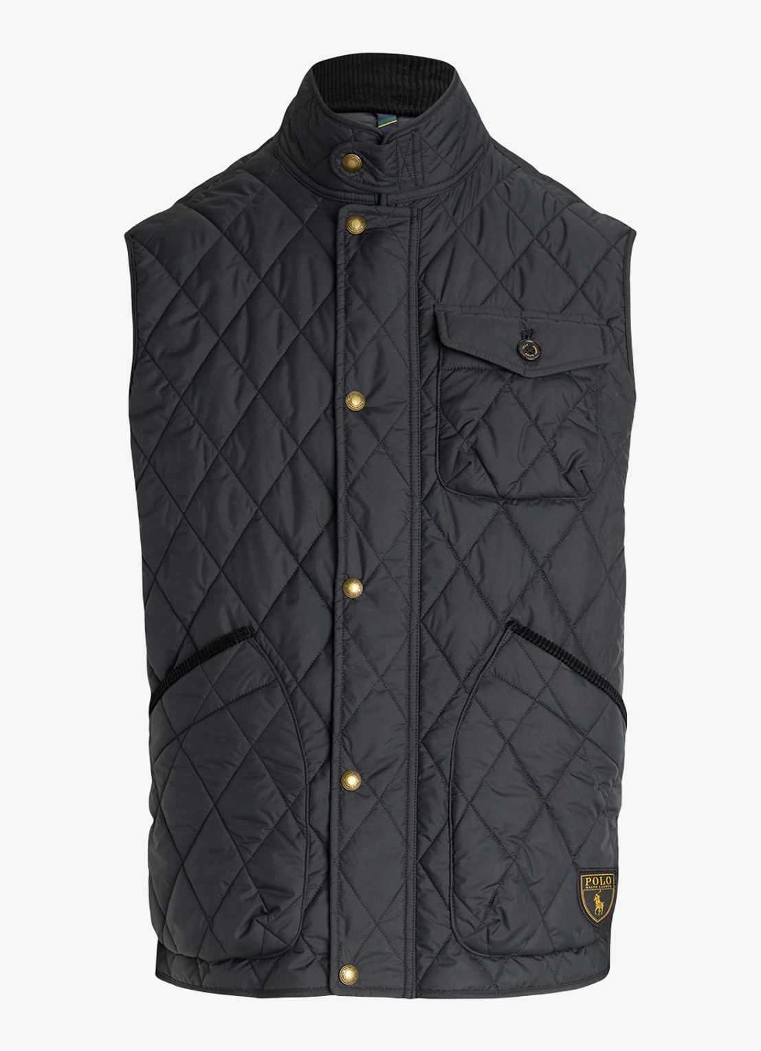Ralph Lauren Beaton gewatteerde utility bodywarmer met opgestikte zakken - voorkant 8 polo black / zwart