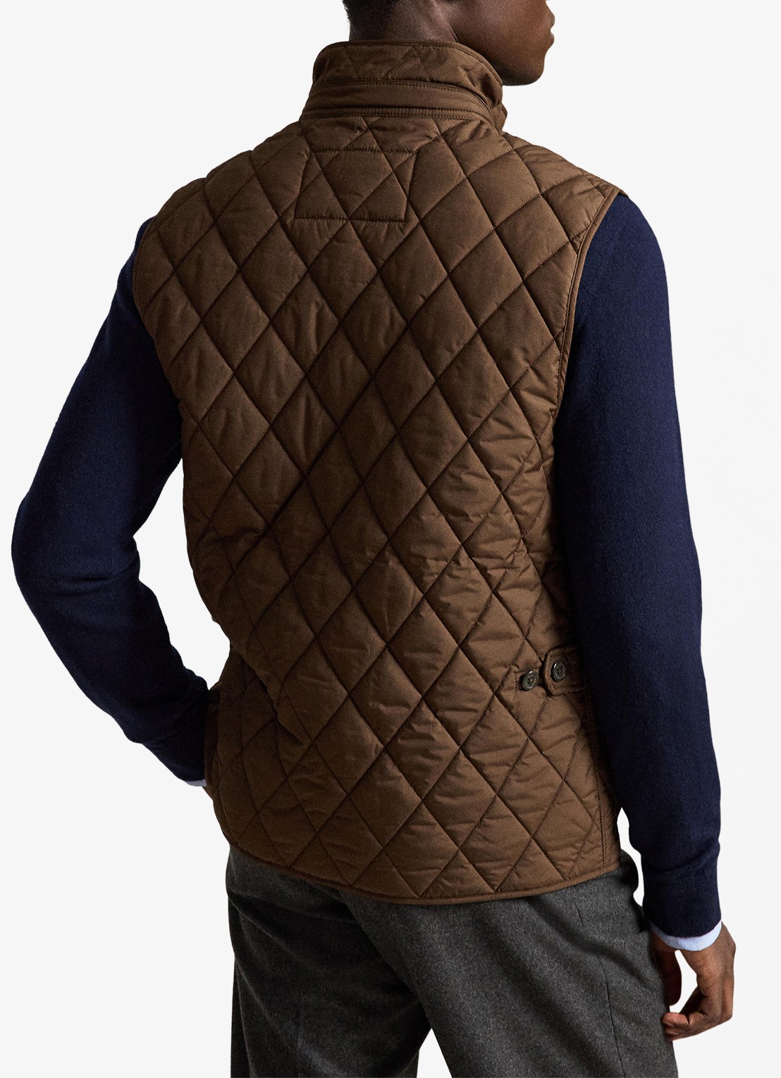 Ralph Lauren Beaton gewatteerde utility bodywarmer met opgestikte zakken - achterkant nutmeg brwn / bruin