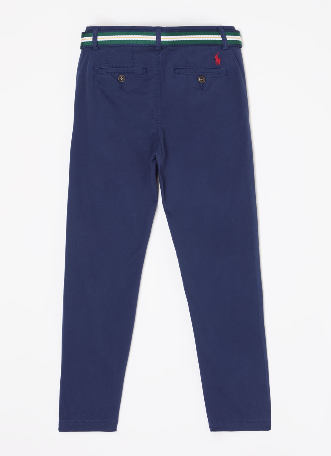 Ralph Lauren Bedford slim fit pantalon met ceintuur - voorkant 3 donkerblauw